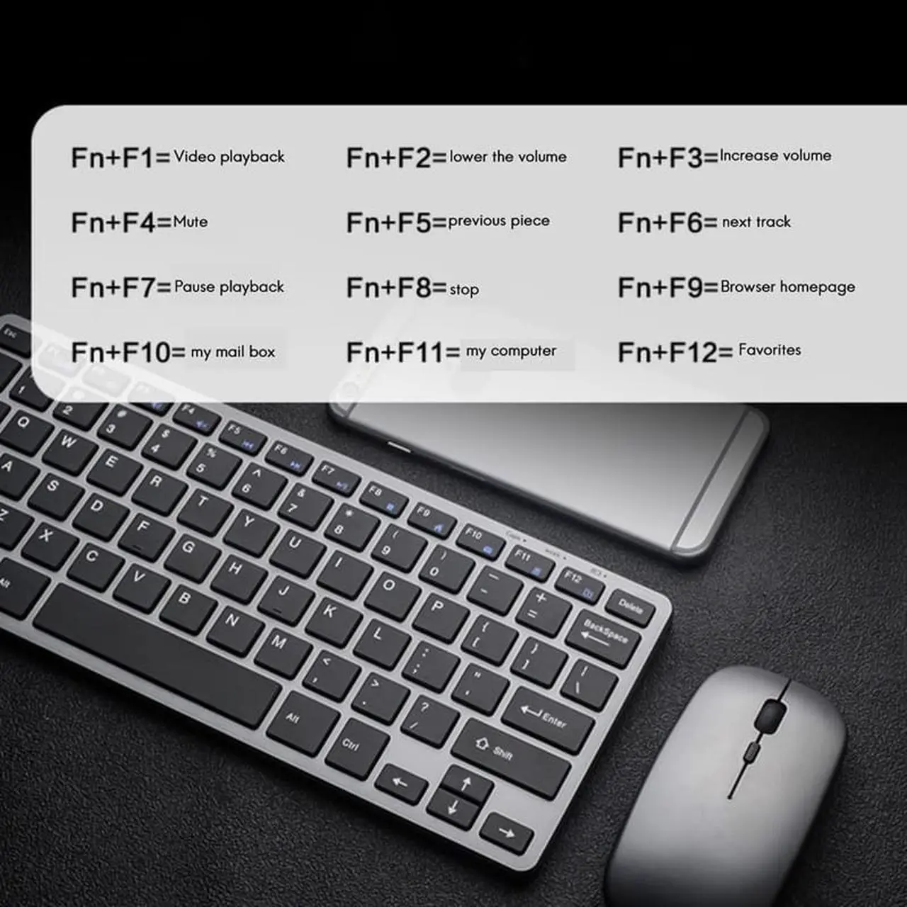 Alt view image 4 of 7 - Wireless Charging Keyboard and Mouse Combination Charging Mouse Charging Keyboard Set for Laptop