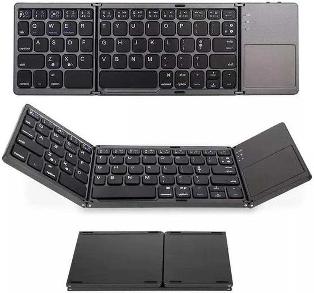 Main image of Portable Folding Bluetooth Mini Keyboard Foldable Wireless Klavye Touchpad Russian En Keypad for IOS/Android/Windows ipad Tablet