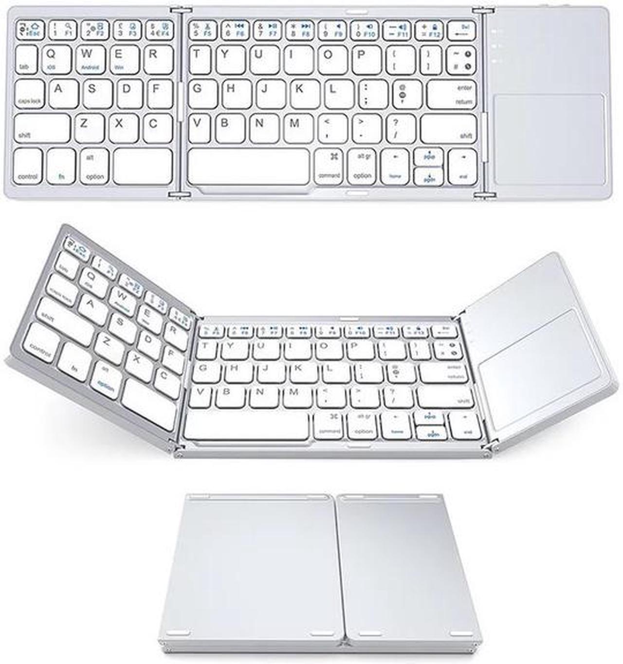 Alt view image 2 of 2 - Portable Folding Bluetooth Mini Keyboard Foldable Wireless Klavye Touchpad Russian En Keypad for IOS/Android/Windows ipad Tablet