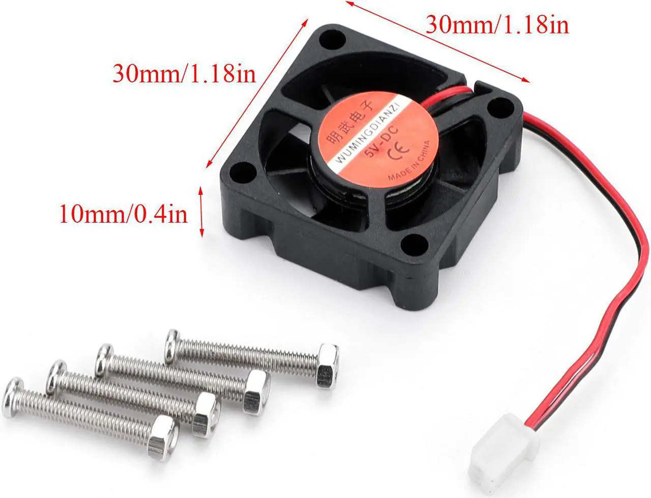 Alt view image 6 of 6 - Raspberry Pi Cooling Fan DC 5V 0.2A 30*30mm Fan With Screws For Raspberry Pi 3B 4B + 3B 2B