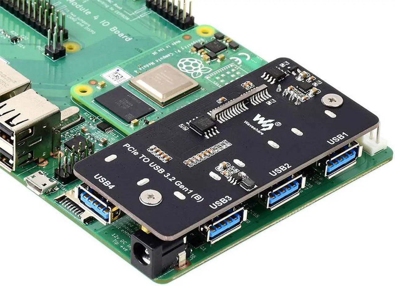 Alt view image 4 of 5 - Raspberry Pi CM4 core board backplane expansion board PCI-E to usb3.2 Gen1 expansion card module free drive