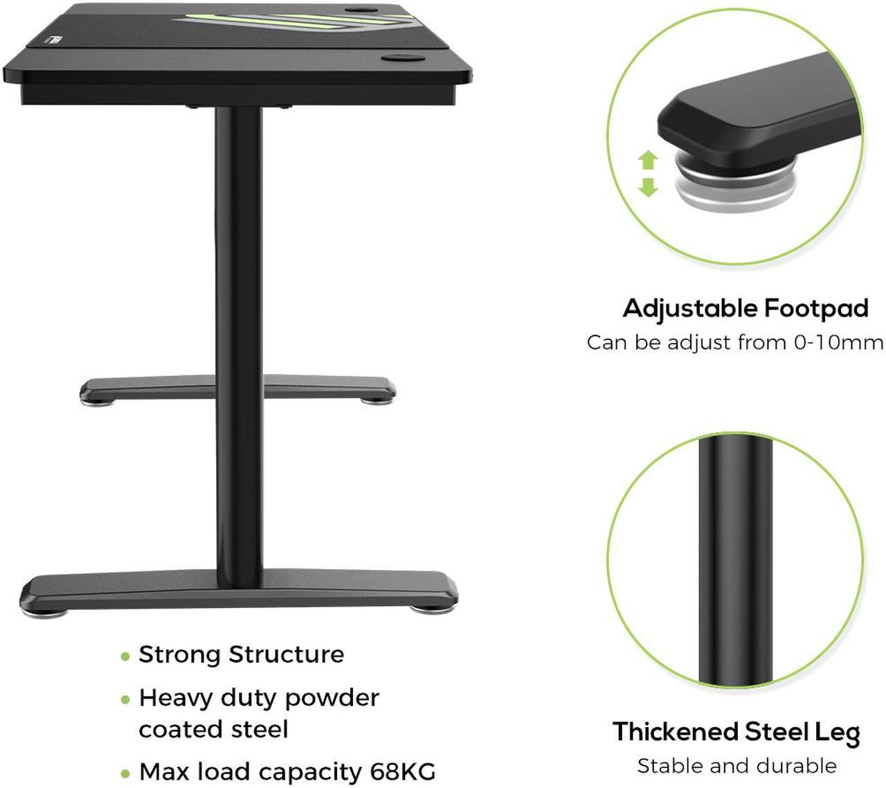 Alt view image 6 of 6 - Eureka Ergonomic® Modern Simple 47'' Computer Desk - Black