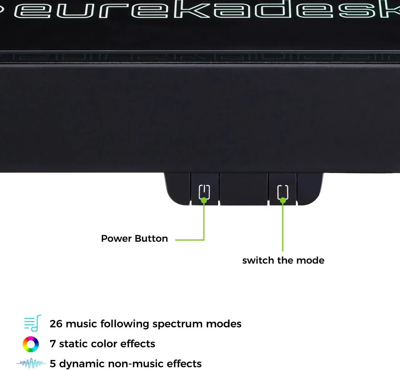 Alt view image 7 of 7 - EUREKA ERGONOMIC 43 inch RGB Gaming Desk,  Home Office Computer Desk with LED Lights APP Control Music Sync Color Changing, Free Handle Rack, Cup Holder and headphone Hook, Black