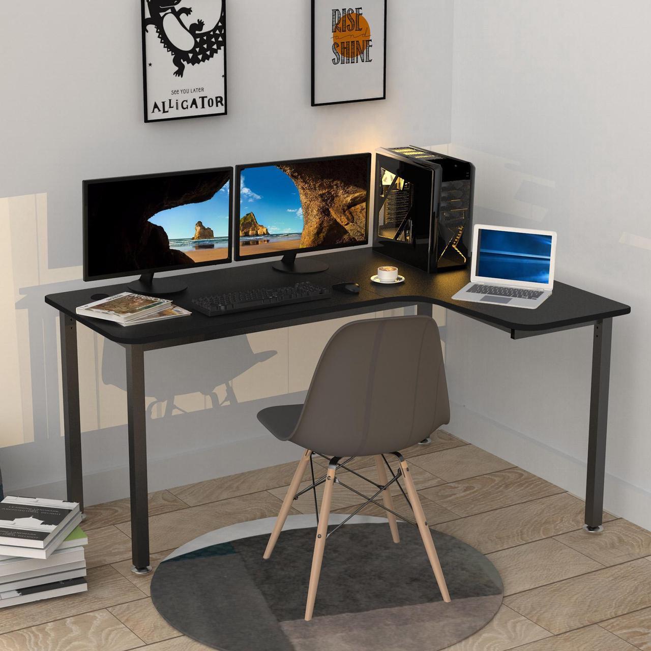 Alt view image 6 of 7 - EUREKA ERGONOMIC L Shaped Desk, 60 inch Large Gaming Computer Desk with Free Mouse Pad, Multi-Functional Study Writing Corner Desk for Home Office Laptop Computer Table, Black