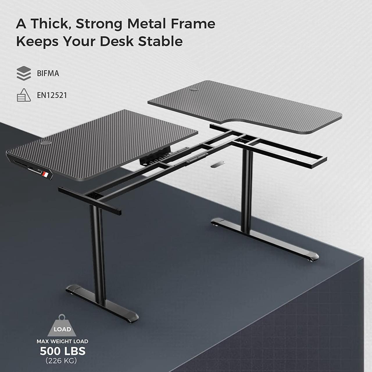 Alt view image 3 of 7 - EUREKA ERGONOMIC L Shaped Gaming Desk, 60 Inch Corner Gaming Desk, Large Computer Desk, PC Gaming Desk with Mouse Pad and Cable Management for Gift,Space Saving, Easy to Assemble, Black Right