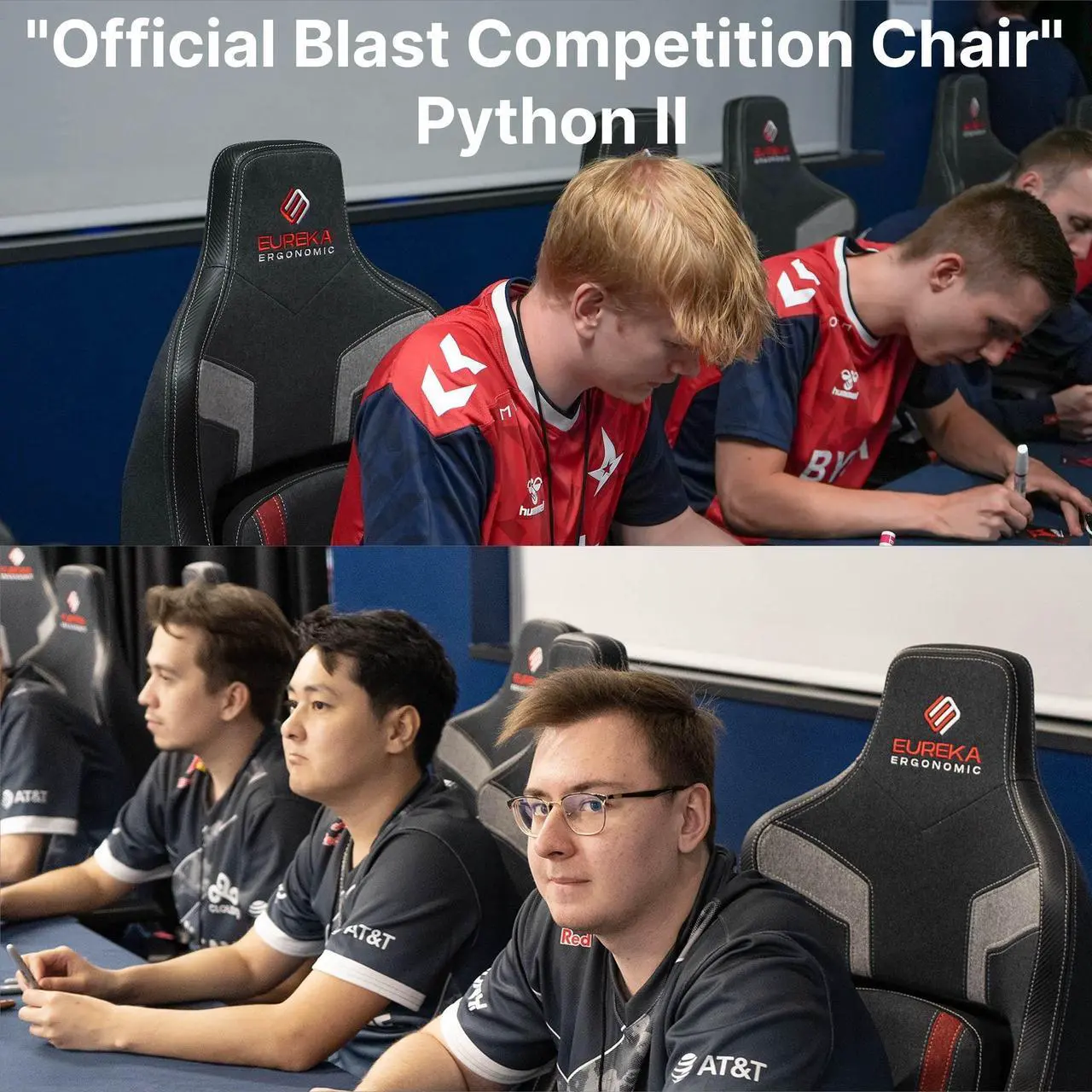 Alt view image 3 of 7 - EUREKA ERGONOMIC "Official Blast Competition Chair" Python II Gaming Chair, Ergonomic Chair with Built-in 4D Adjustable Lumbar Support Red