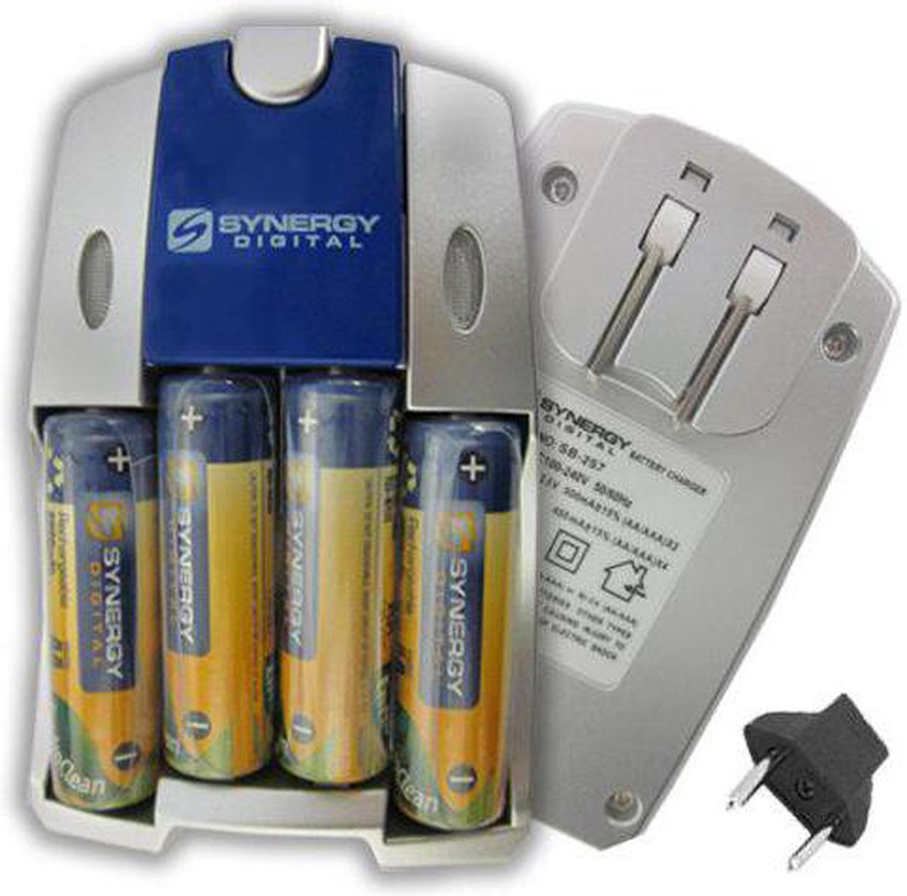 Synergy Digital Battery Charger with 4 AA NiMH 2800mAh Rechargeable Batteries