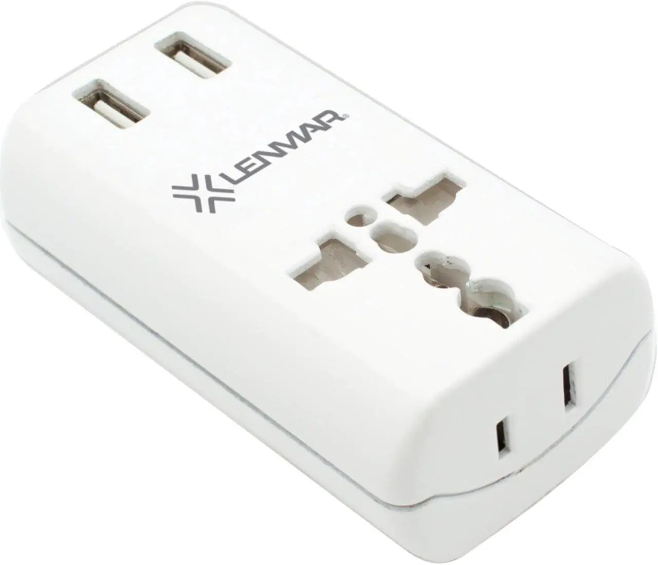Alt view image 4 of 6 - Lenmar Ac150usbw Ultra Compact All-in-one Travel Adapter With Usb Port (white)