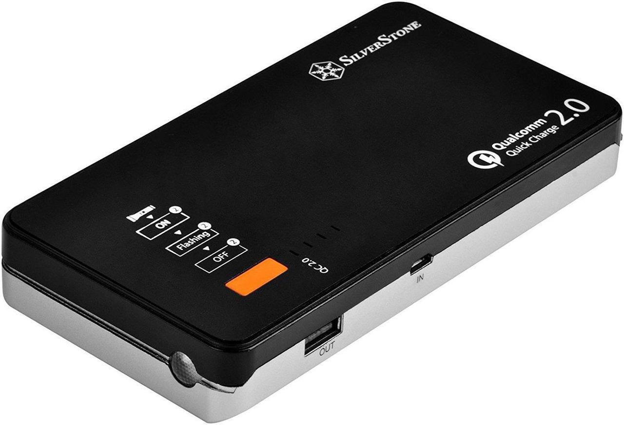 Main image of SilverStone Technology 12V Compact Portable Car Jump Starter _ Power Bank _ LED Flashlight _ 400A _ 10000mAh Capacity _ Qualc