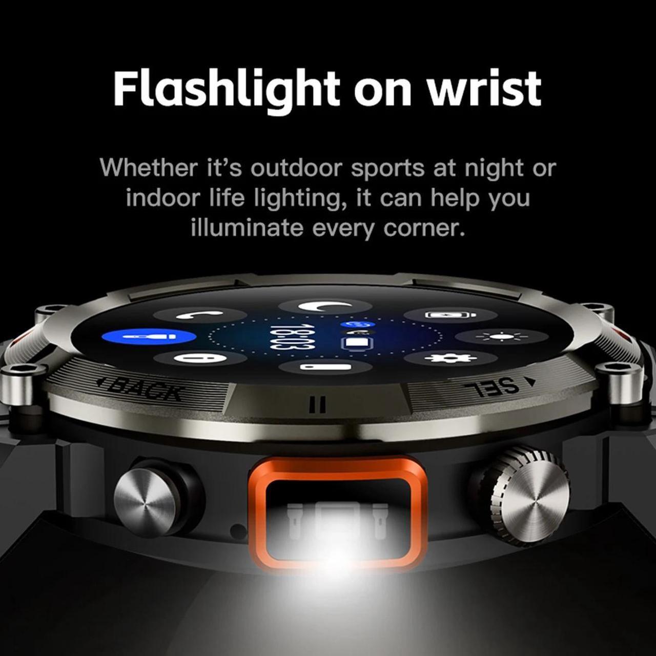 Alt view image 2 of 5 - Outdoor Smart Watch Men With Flashlight Sport Fitness Bracelet Blood Pressure IP67 Waterproof Smartwatch for Android IOS