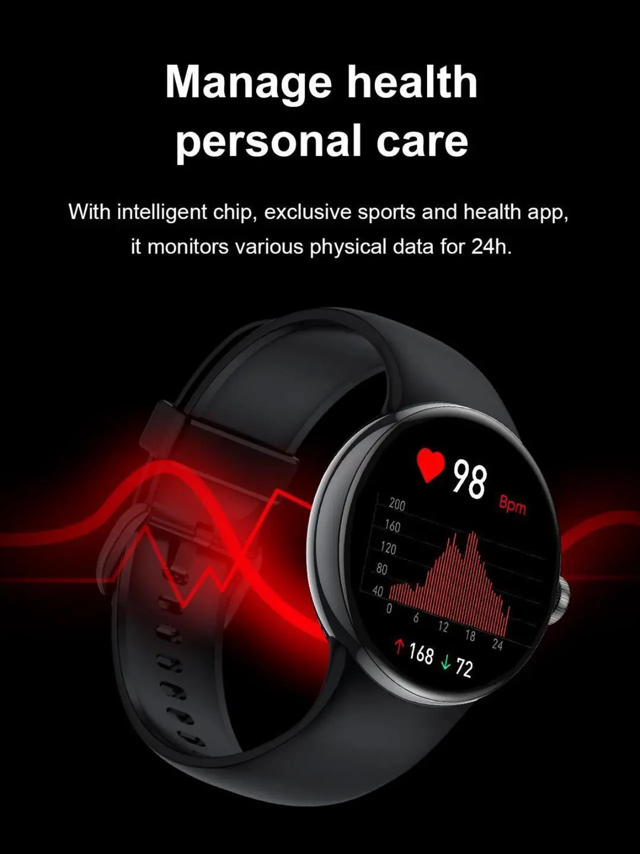 Alt view image 5 of 6 - AMOLED Smart Watch Men Bluetooth Call Always-on Screen Heart Rate Monitor Sports Smartwatch Women VS Google Pixel Watch
