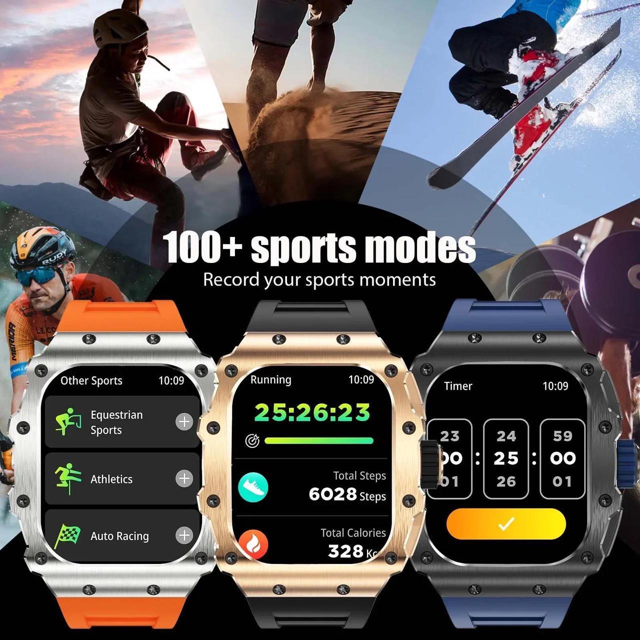 Alt view image 5 of 6 - Business Smart Watch AMOLED Men Bluetooth Call Smartwatch Heart Rate Blood Pressure Sleep Tracker Sport IP68 Waterproof AK65