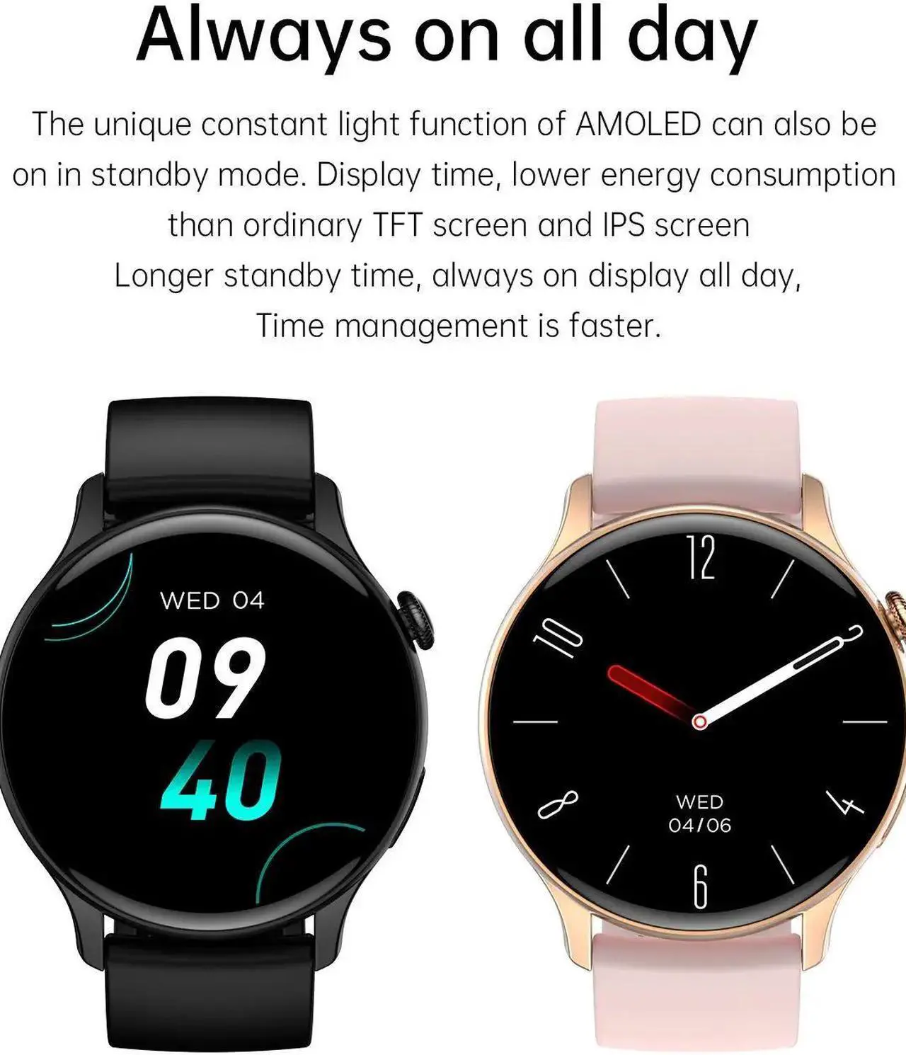Alt view image 5 of 6 - HK85 Smart Watch Men AMOLED Screen NFC Waterproof Sport Fitness Tracker Bluetooth Call Smartwatch Women For Android IOS