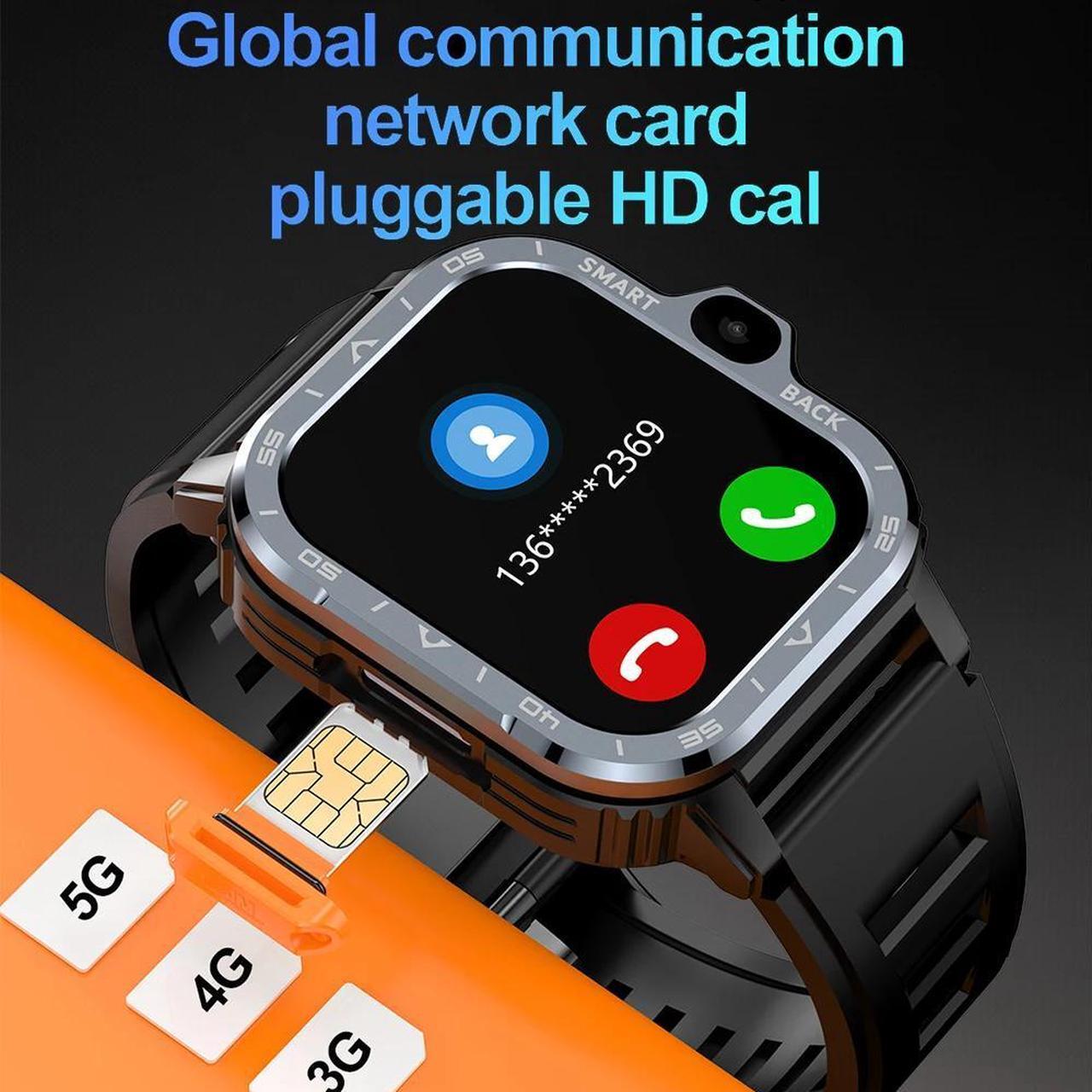 Alt view image 2 of 6 - 4G Android Smart Watch Quad-core CPU Wifi Dual Camera SIM Card LTE Fitness Tracker Google Play Heart Rate Rugged Smartwatch