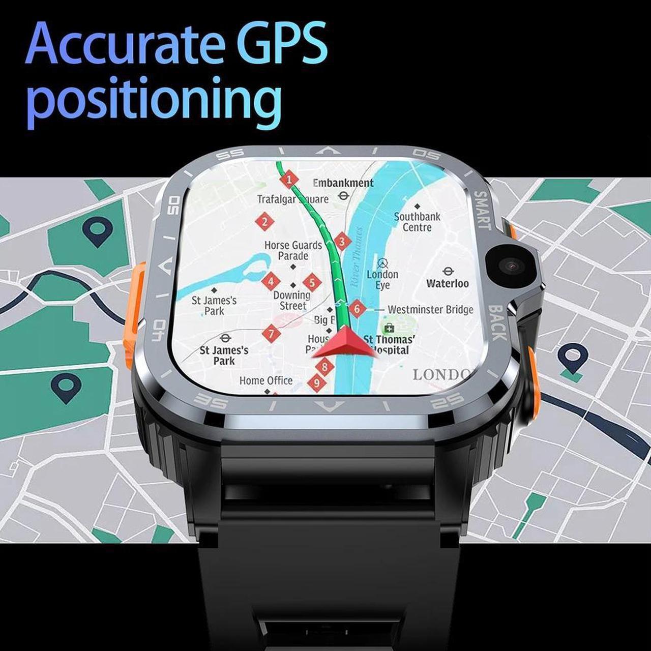 Alt view image 5 of 6 - 4G Android Smart Watch Quad-core CPU Wifi Dual Camera SIM Card LTE Fitness Tracker Google Play Heart Rate Rugged Smartwatch