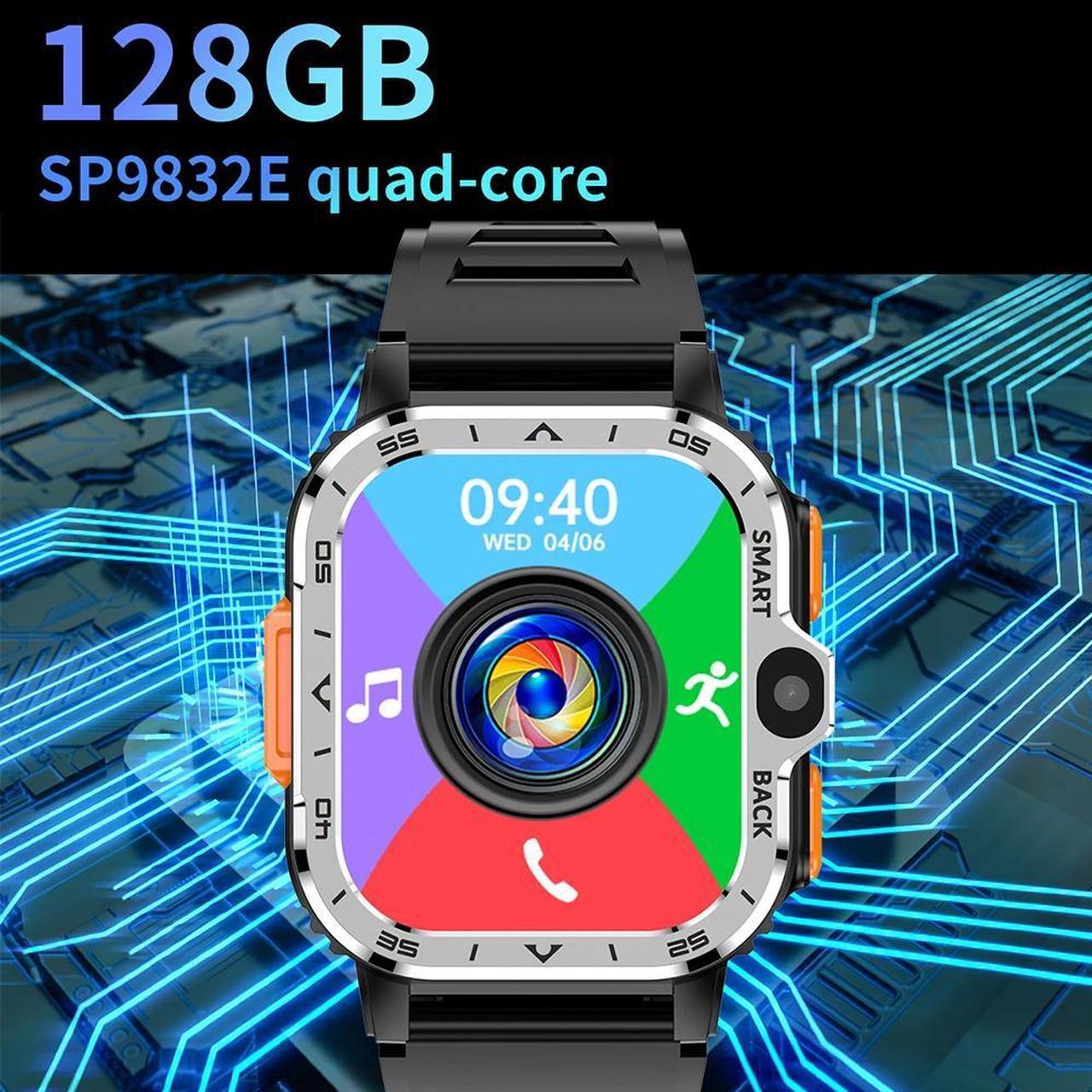 Alt view image 6 of 6 - 4G Android Smart Watch Quad-core CPU Wifi Dual Camera SIM Card LTE Fitness Tracker Google Play Heart Rate Rugged Smartwatch
