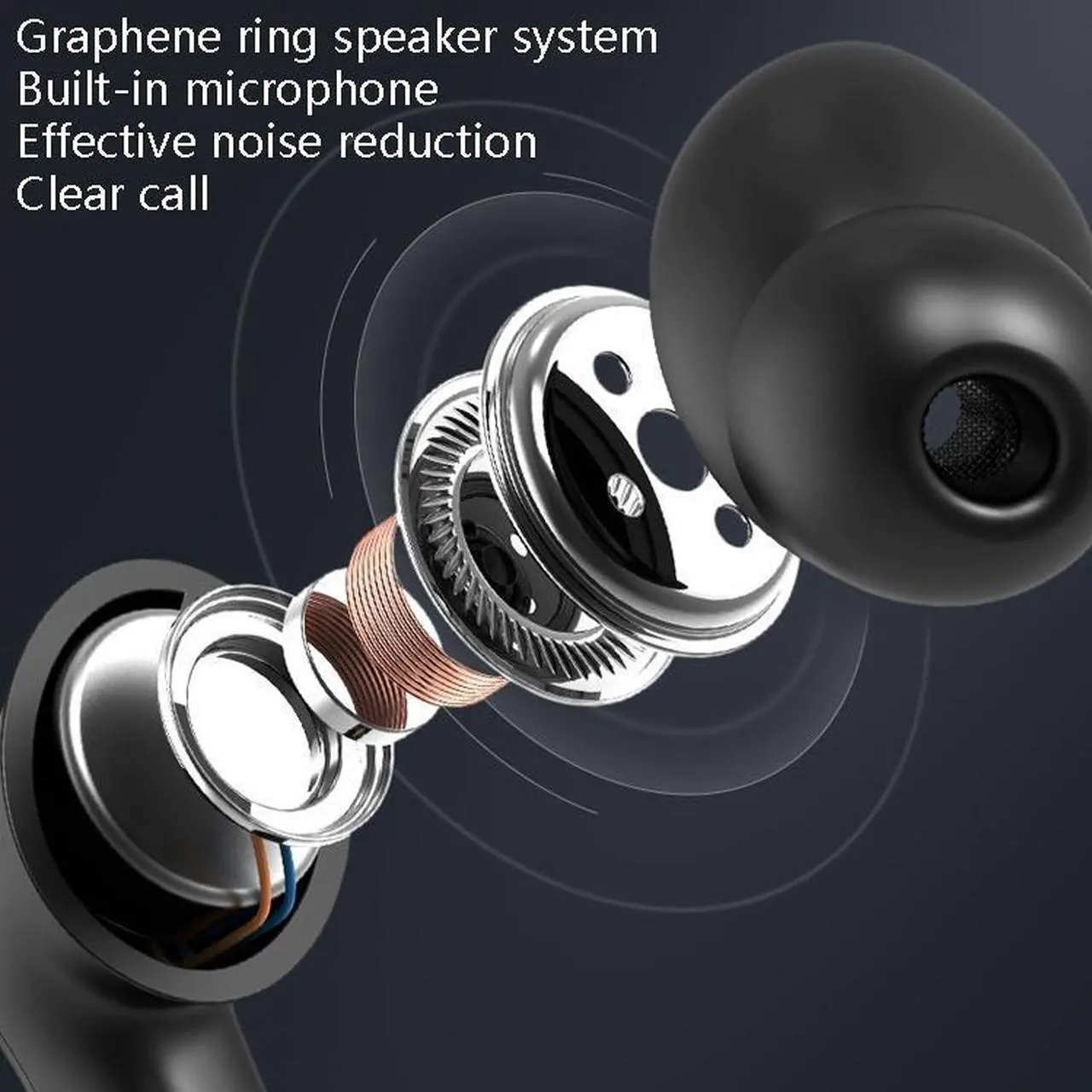 Alt view image 2 of 6 - B11 TWS Bluetooth 5.0 Sports Wireless ANC Noise Cancelling In-ear Earphones with Charging Box, Support LED Power Display (White)