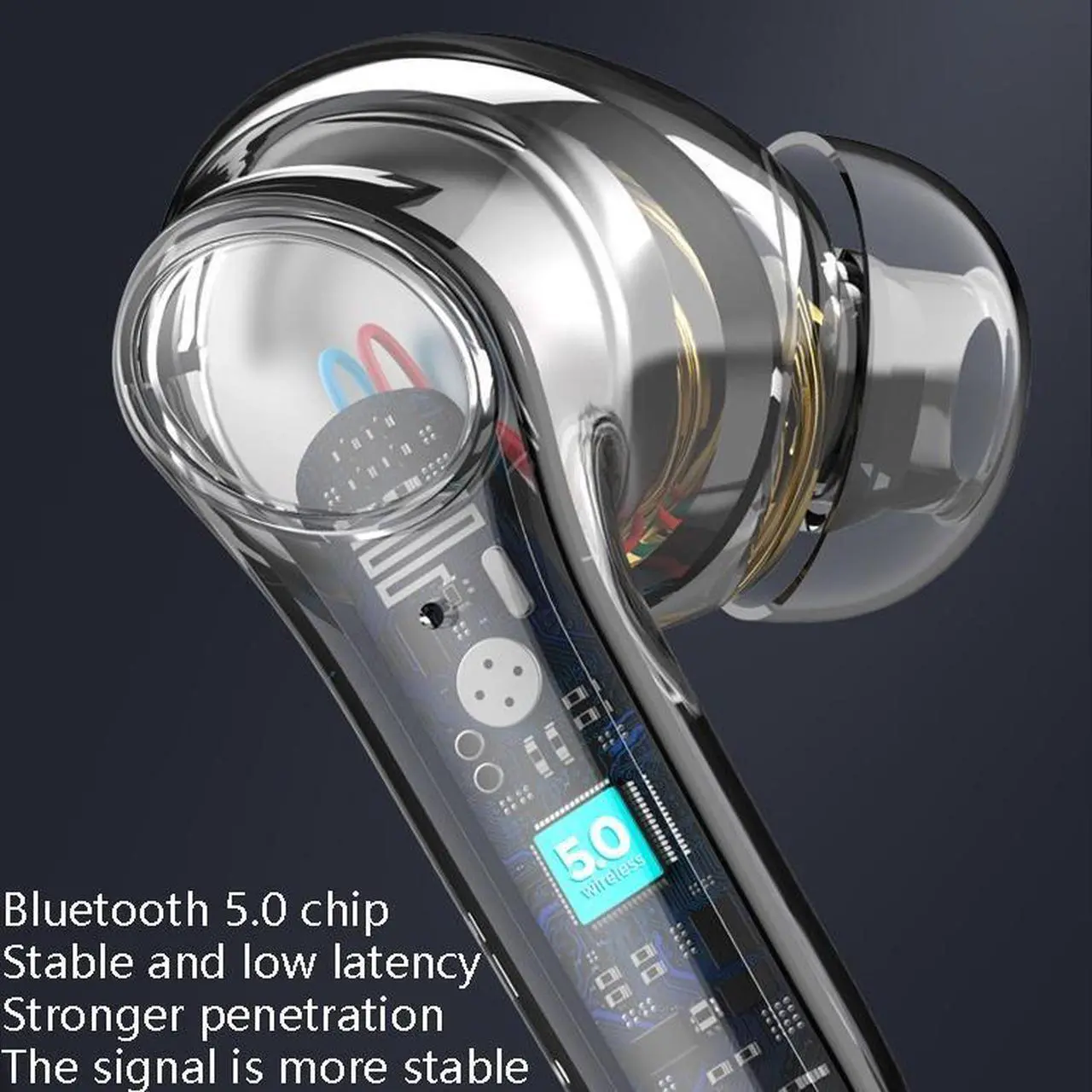 Alt view image 3 of 6 - B11 TWS Bluetooth 5.0 Sports Wireless ANC Noise Cancelling In-ear Earphones with Charging Box, Support LED Power Display (White)