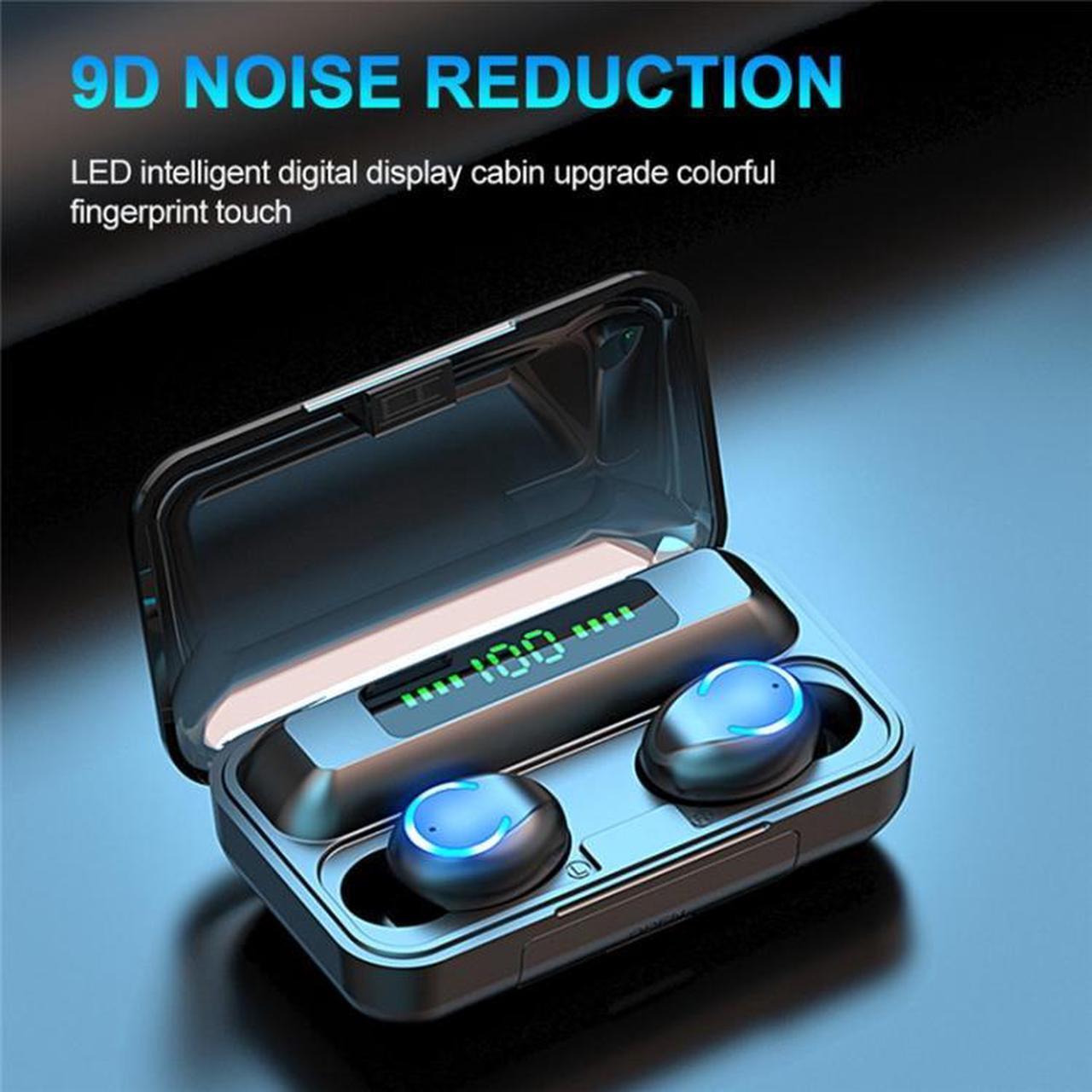 Alt view image 3 of 7 - F9-9 TWS CVC8.0 Noise Cancelling Bluetooth Earphone with Charging Box, Support Touch Lighting Effect & Three-screen LED Power Display & Power Bank & Mobile Phone Holder & HD Call & Voice Ass