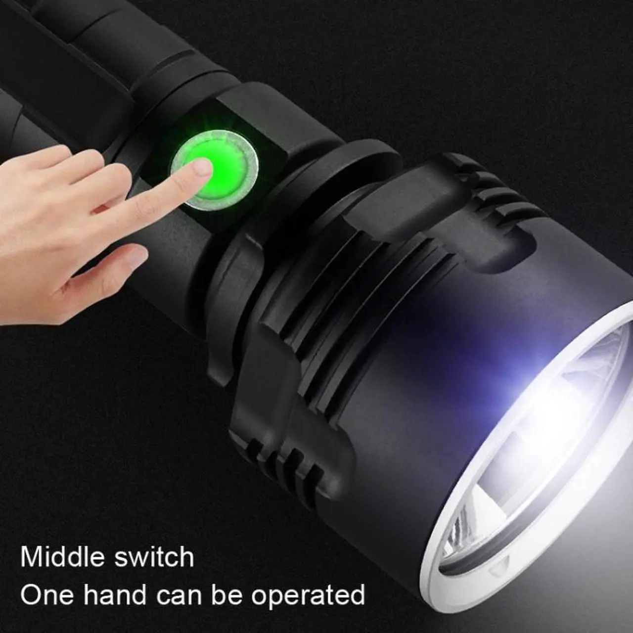 Alt view image 3 of 6 - Strong Light Outdoor Waterproof Camping Aluminum LED Flashlight, Style: L2 (Without Battery) L2 (Without Battery)
