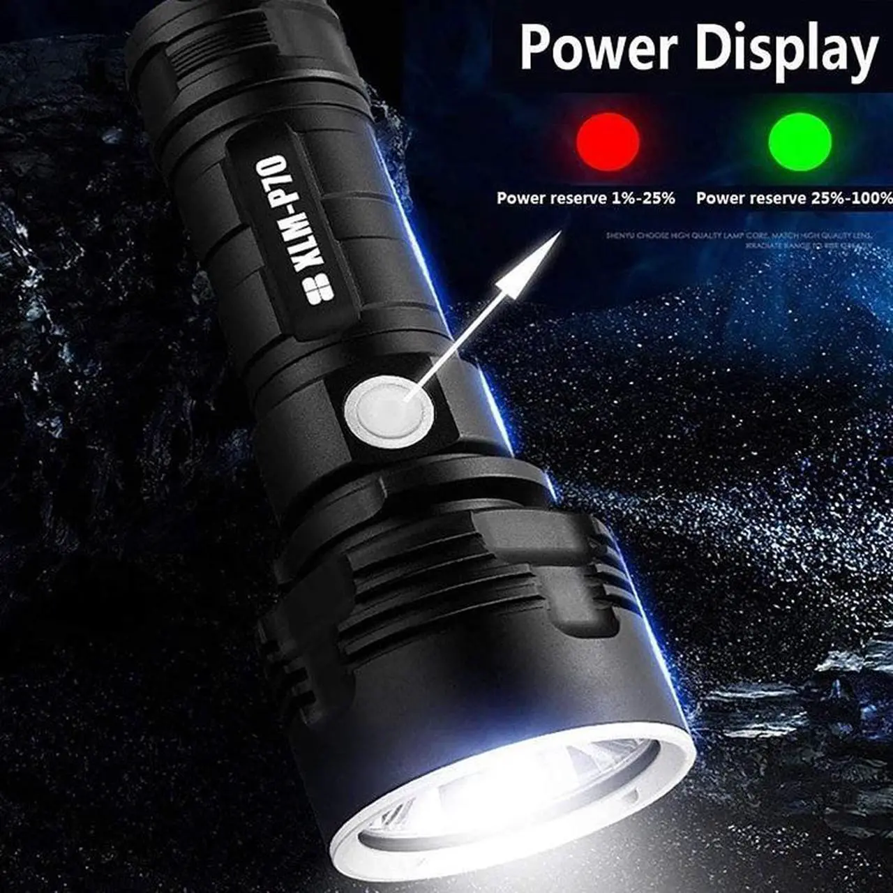 Alt view image 4 of 6 - Strong Light Outdoor Waterproof Camping Aluminum LED Flashlight, Style: L2 (Without Battery) L2 (Without Battery)