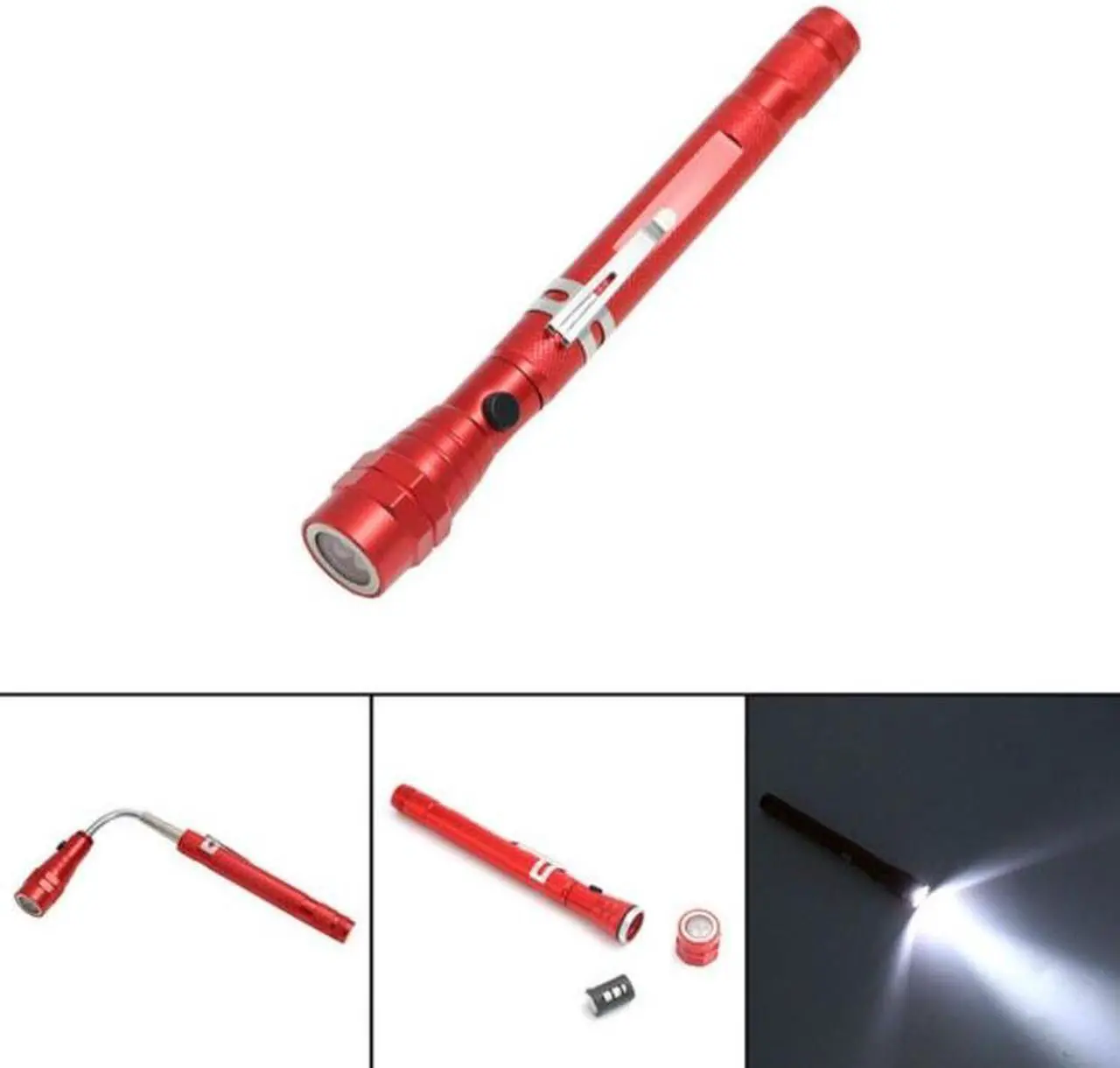 Alt view image 2 of 5 - 2 PCS 1W Flexible Magnet Camping Fishing Telescopic 360 Degrees Head Flashlight Outdoor Torch Magnetic Pick Up Tool Lamp (Blue) Black