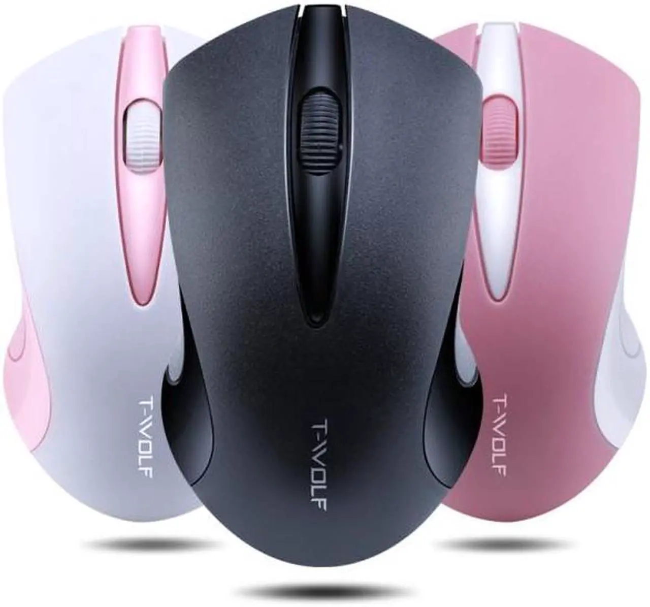 Alt view image 2 of 5 - T-WOLF Q2 3-Buttons 1200 DPI 2.4GHz Wireless Mouse (White)