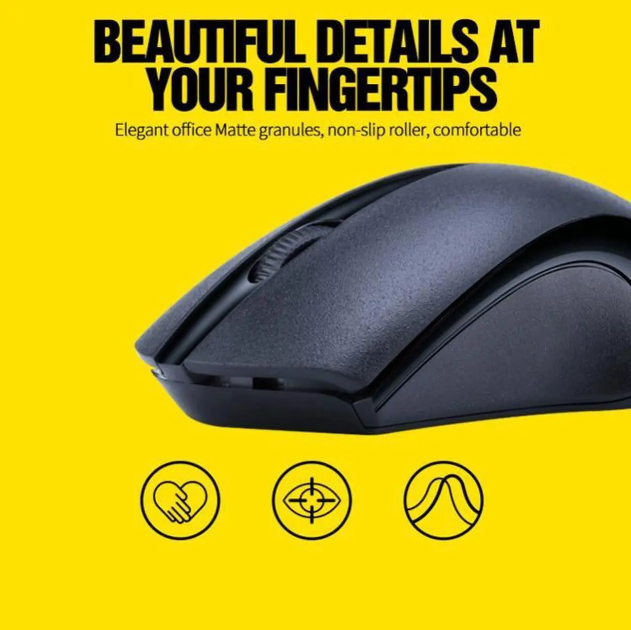 Alt view image 4 of 5 - T-WOLF Q2 3-Buttons 1200 DPI 2.4GHz Wireless Mouse (White)