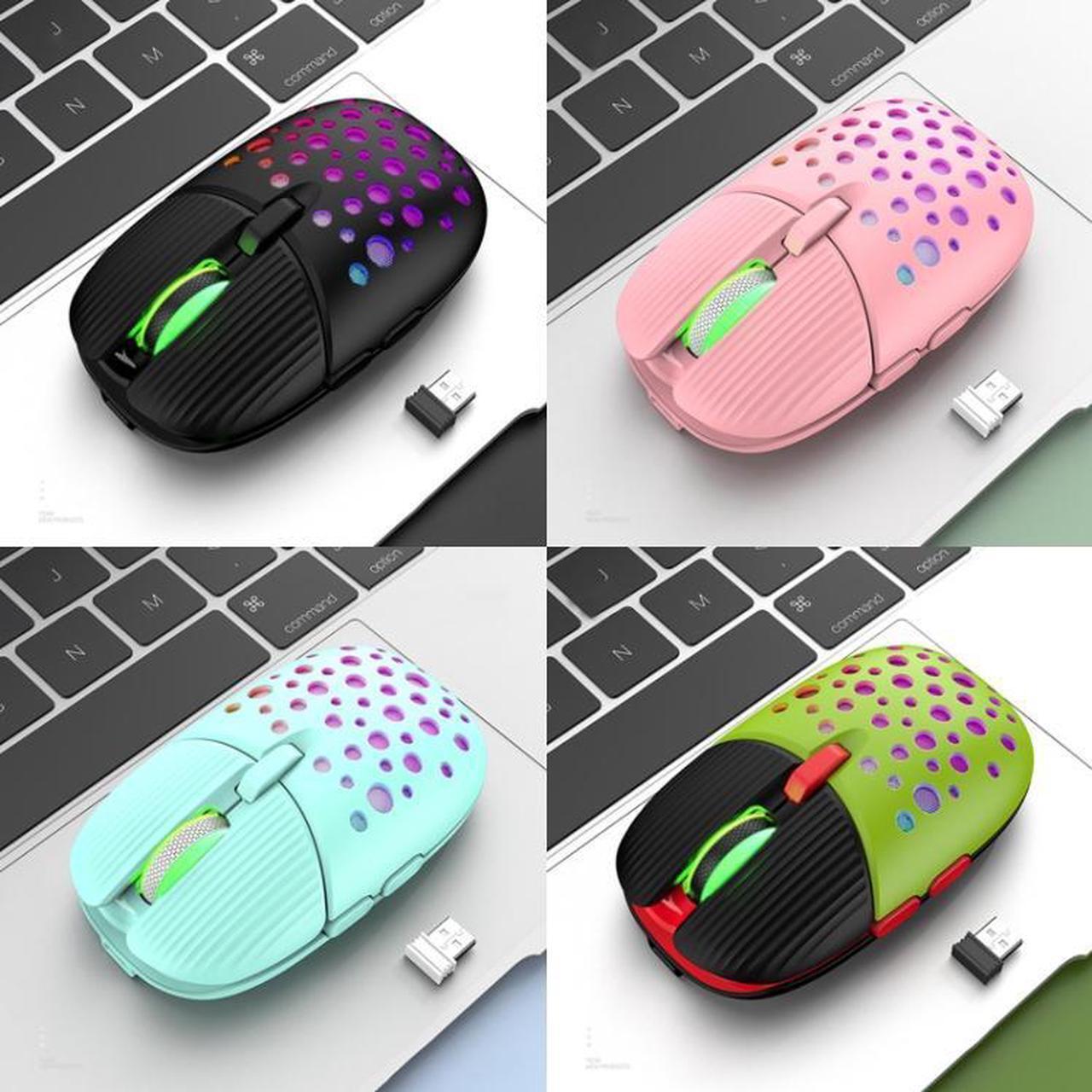 Alt view image 2 of 7 - K-Snake BM900 6 Keys 2.4G Wireless Charging Beetle Mouse Glowing Gaming Mouse (Pink)