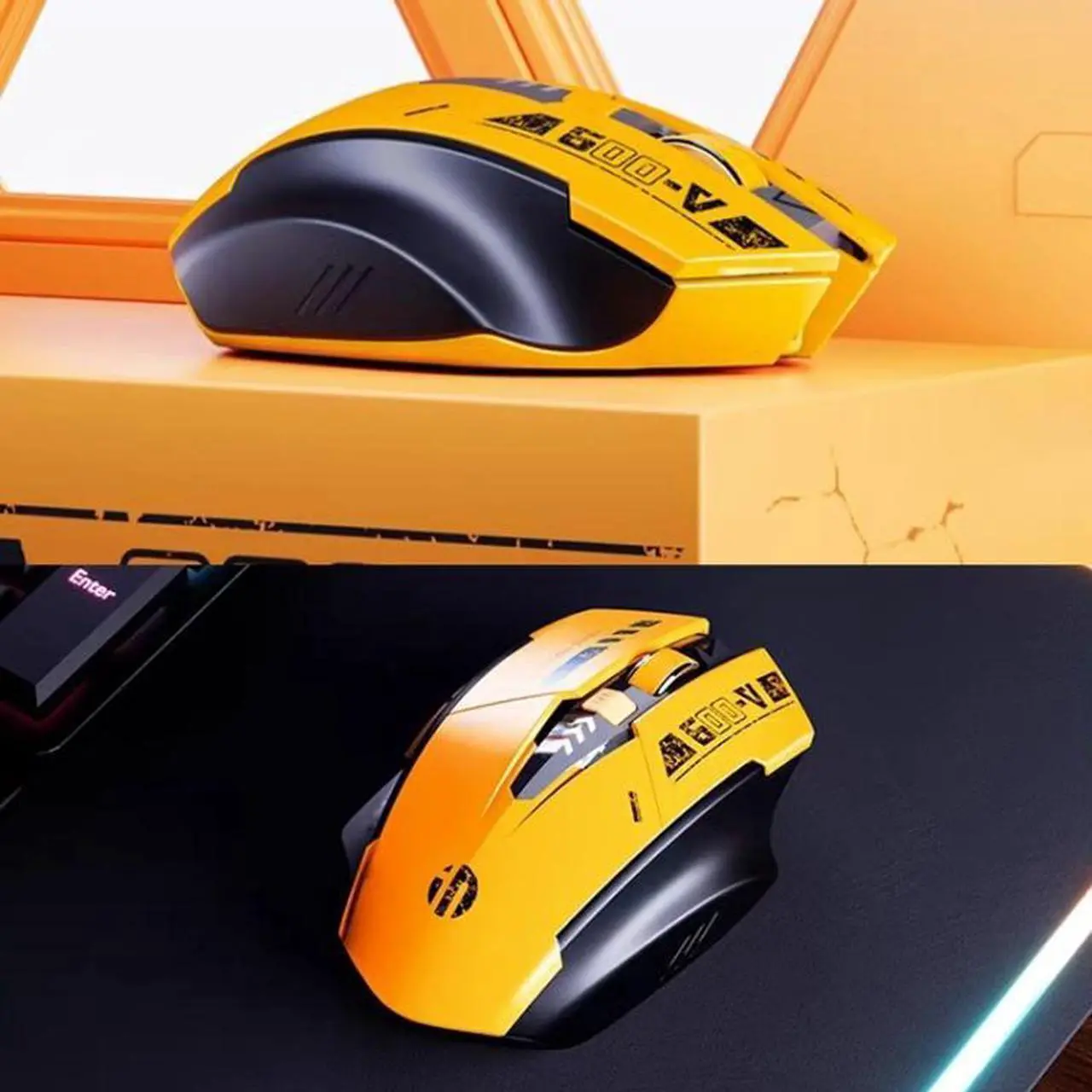 Alt view image 2 of 7 - Inphic A9 Bluetooth 3 Mode Mouse Silent Charging Mechanical Feel Wireless Mouse A9
