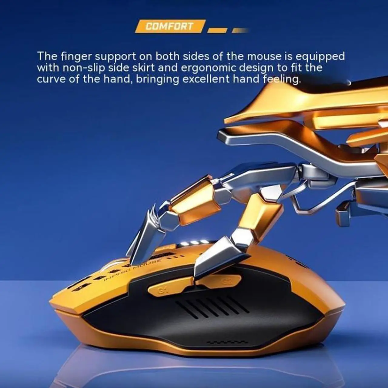 Alt view image 7 of 7 - Inphic A9 Bluetooth 3 Mode Mouse Silent Charging Mechanical Feel Wireless Mouse A9
