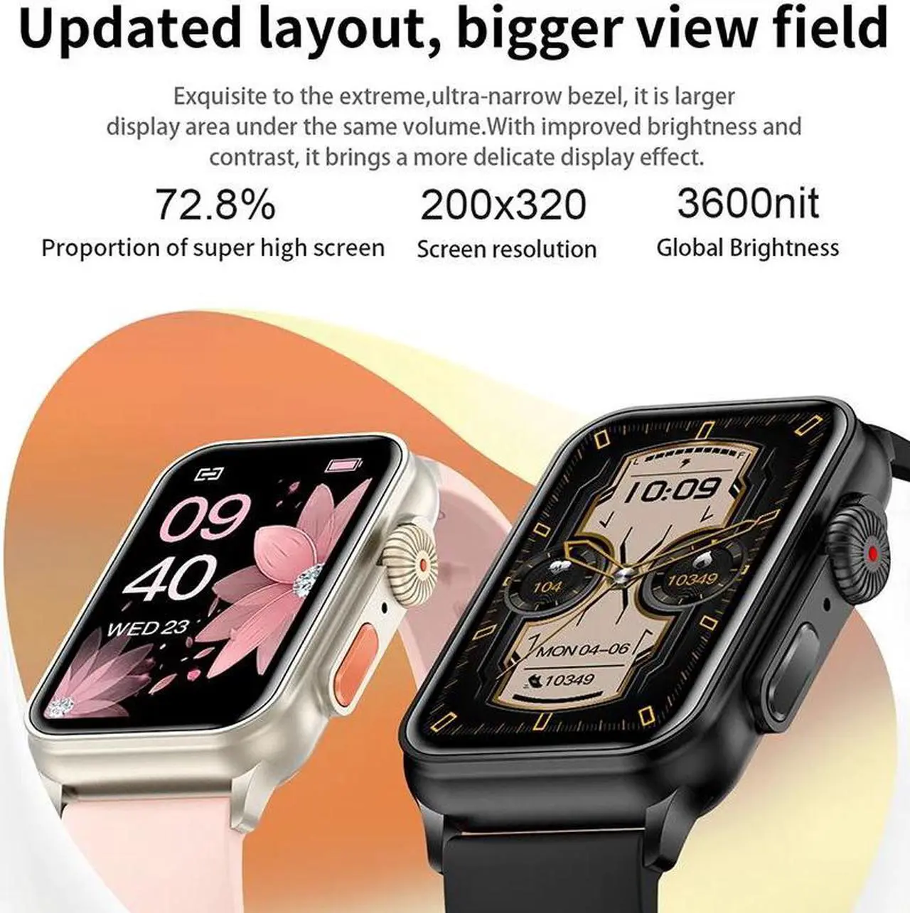 Alt view image 2 of 6 - Smartwatch Men Women 1.57Inch HD Screen Health Monitoring Fitness Tracker Voice Assistant Bluetooth Call Sports Smart Watch