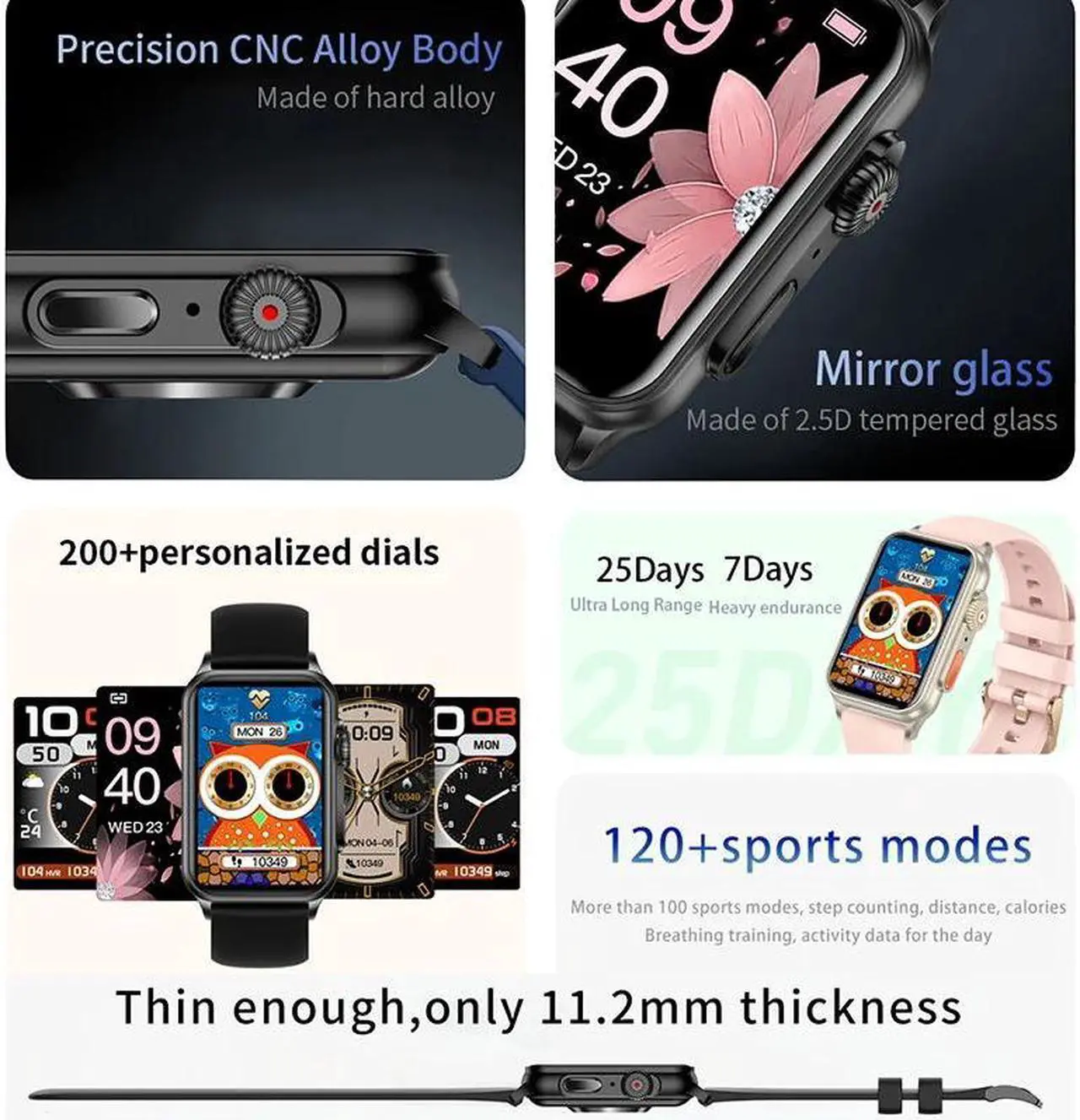 Alt view image 4 of 6 - Smartwatch Men Women 1.57Inch HD Screen Health Monitoring Fitness Tracker Voice Assistant Bluetooth Call Sports Smart Watch