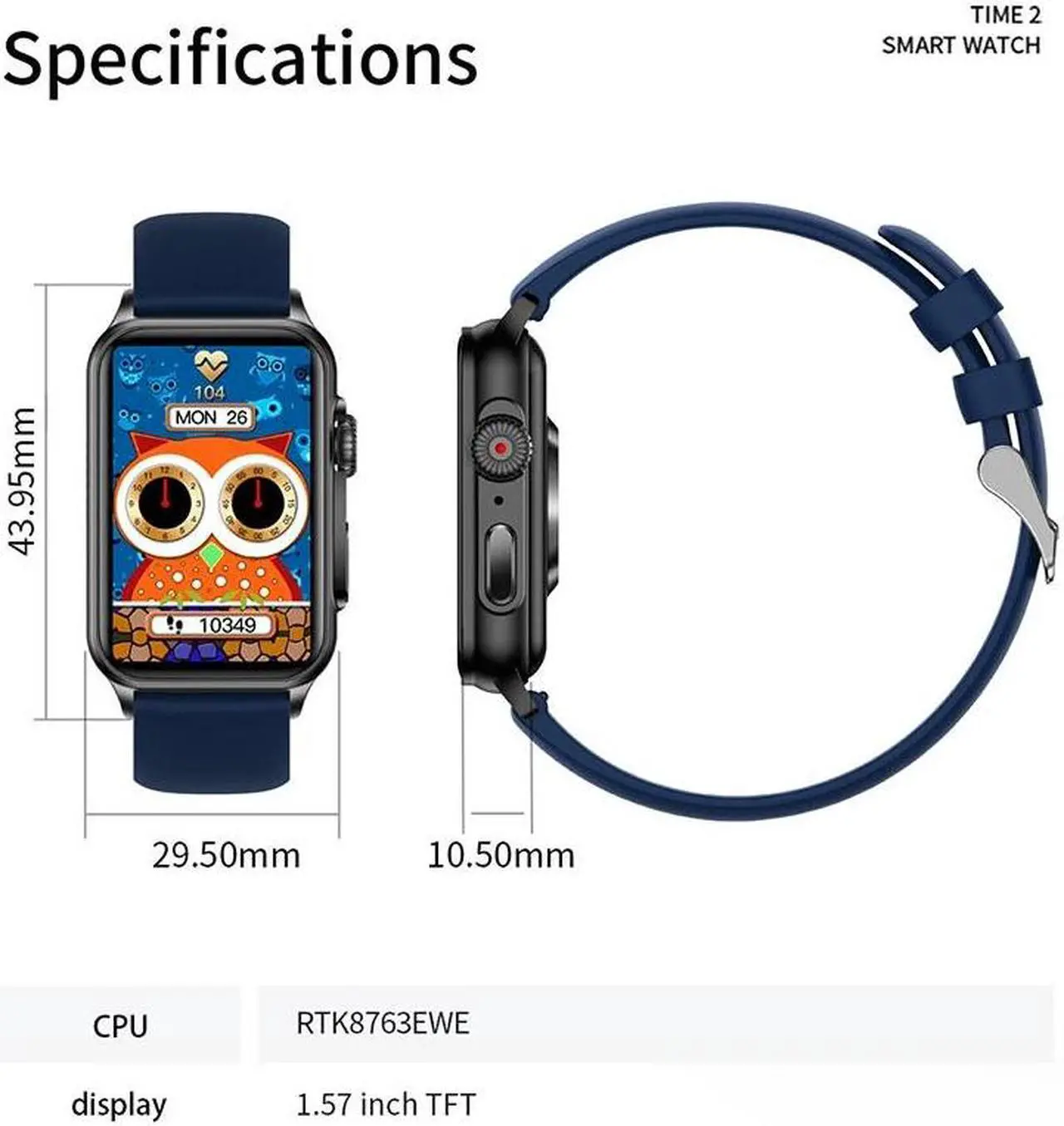 Alt view image 6 of 6 - Smartwatch Men Women 1.57Inch HD Screen Health Monitoring Fitness Tracker Voice Assistant Bluetooth Call Sports Smart Watch