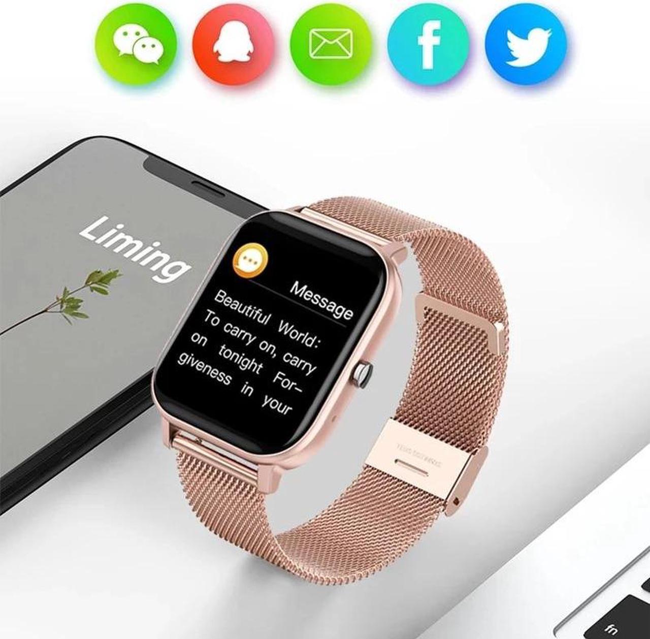 Alt view image 4 of 6 - Smart Watch Women Men 1.69"Full Touch Bluetooth Call Fitness Tracker Heart Rate Monitor Blood Pressure Ladies Smartwatch