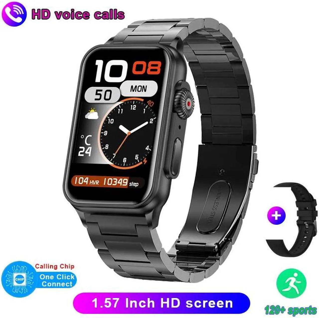 Main image of Smartwatch Men Women 1.57Inch HD Screen Health Monitoring Fitness Tracker Voice Assistant Bluetooth Call Sports Smart Watch