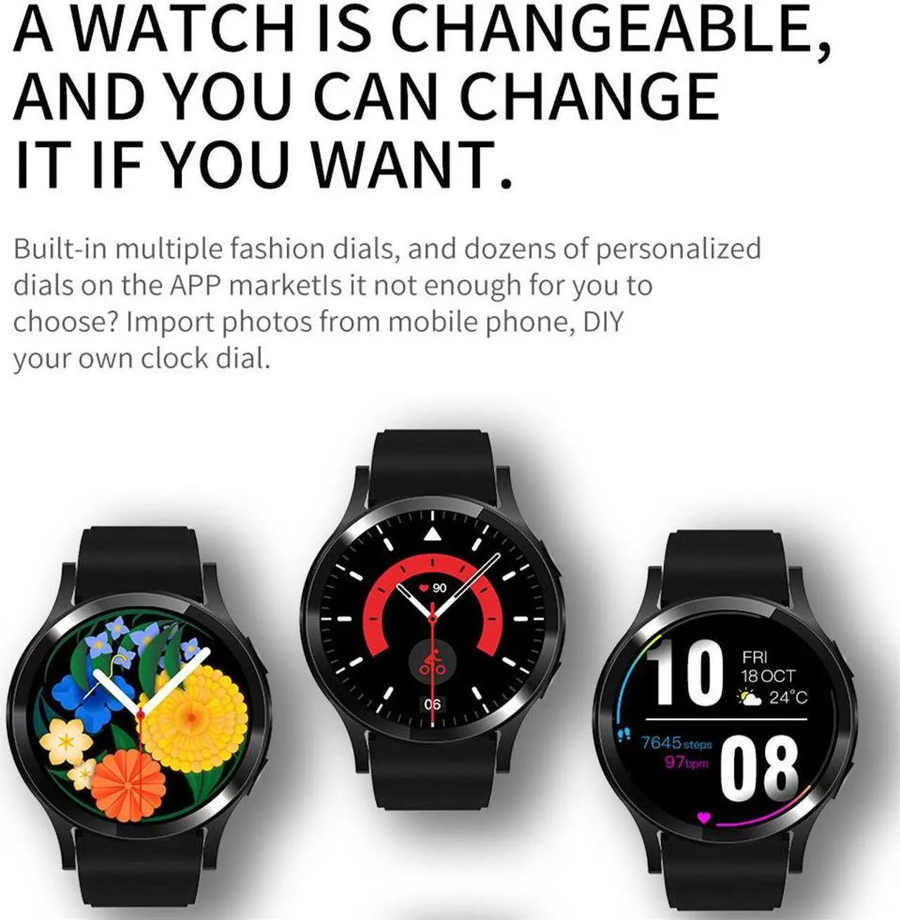 Alt view image 2 of 5 - F8 Smart Watch Ai Voice Assistant Heart Rate Blood Oxygen Blood Pressure Monitoring Step Counting Multiple Sports Watch