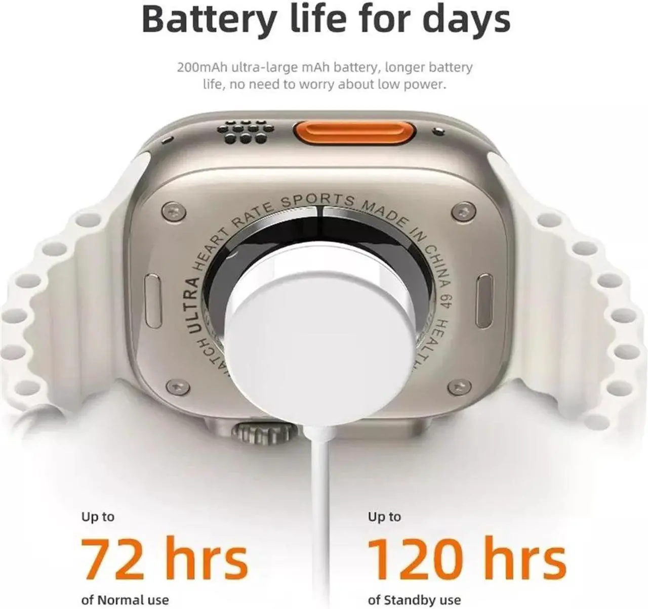 Alt view image 2 of 7 - C900 Ultra Smart Watch 2.09-Inch Bluetooth Calling Heart Rate Blood Pressure Multi-Sports Watch