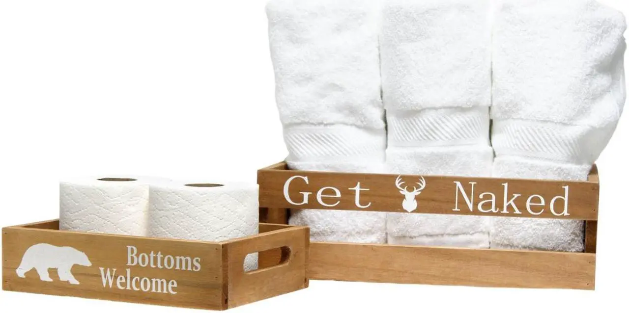 Alt view image 11 of 20 - Elegant Designs Three Piece Decorative Wood Bathroom Set, Small, Cabin/Lodge/Rustic  (1 Towel Holder, 1 Frame, 1 Toilet Paper Holder)