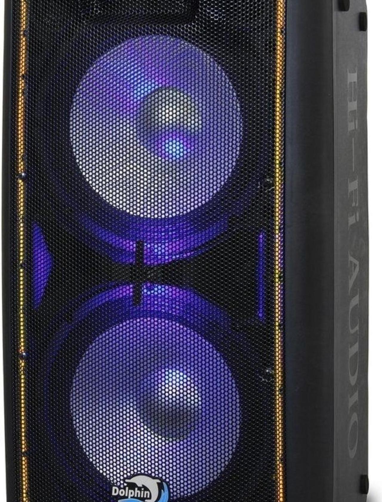 Alt view image 8 of 10 - Dolphin SP-210RBT Rechargeable Dual 10" Party Speaker with Lights