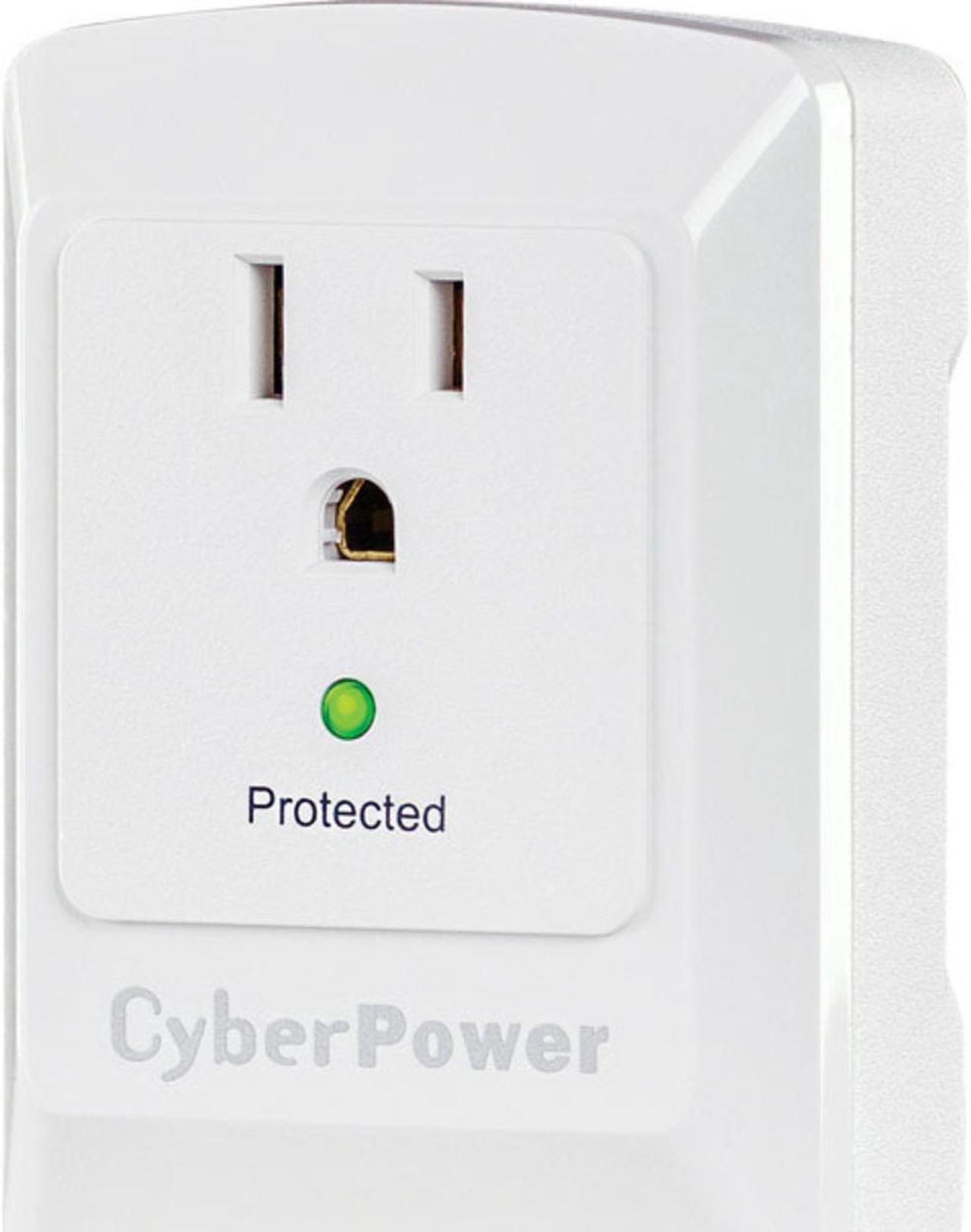 Alt view image 3 of 4 - CyberPower B100WRC1 Essential 1 Outlets Surge Tap, White, 125 Volts