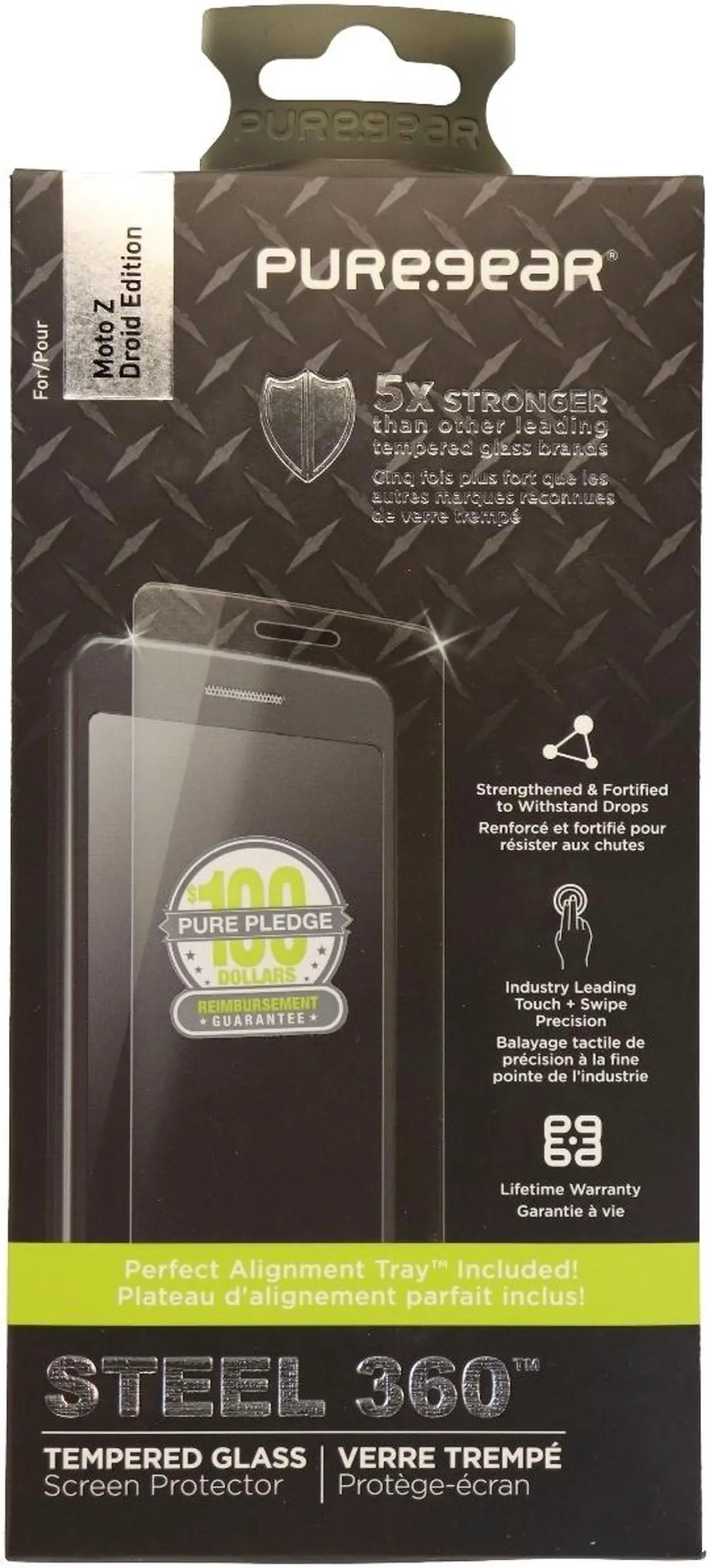Alt view image 9 of 12 - PUREGEAR STEEL 360 TEMPERED GLASS SCREEN PROTECTOR FOR MOTOROLA MOTO Z DROID