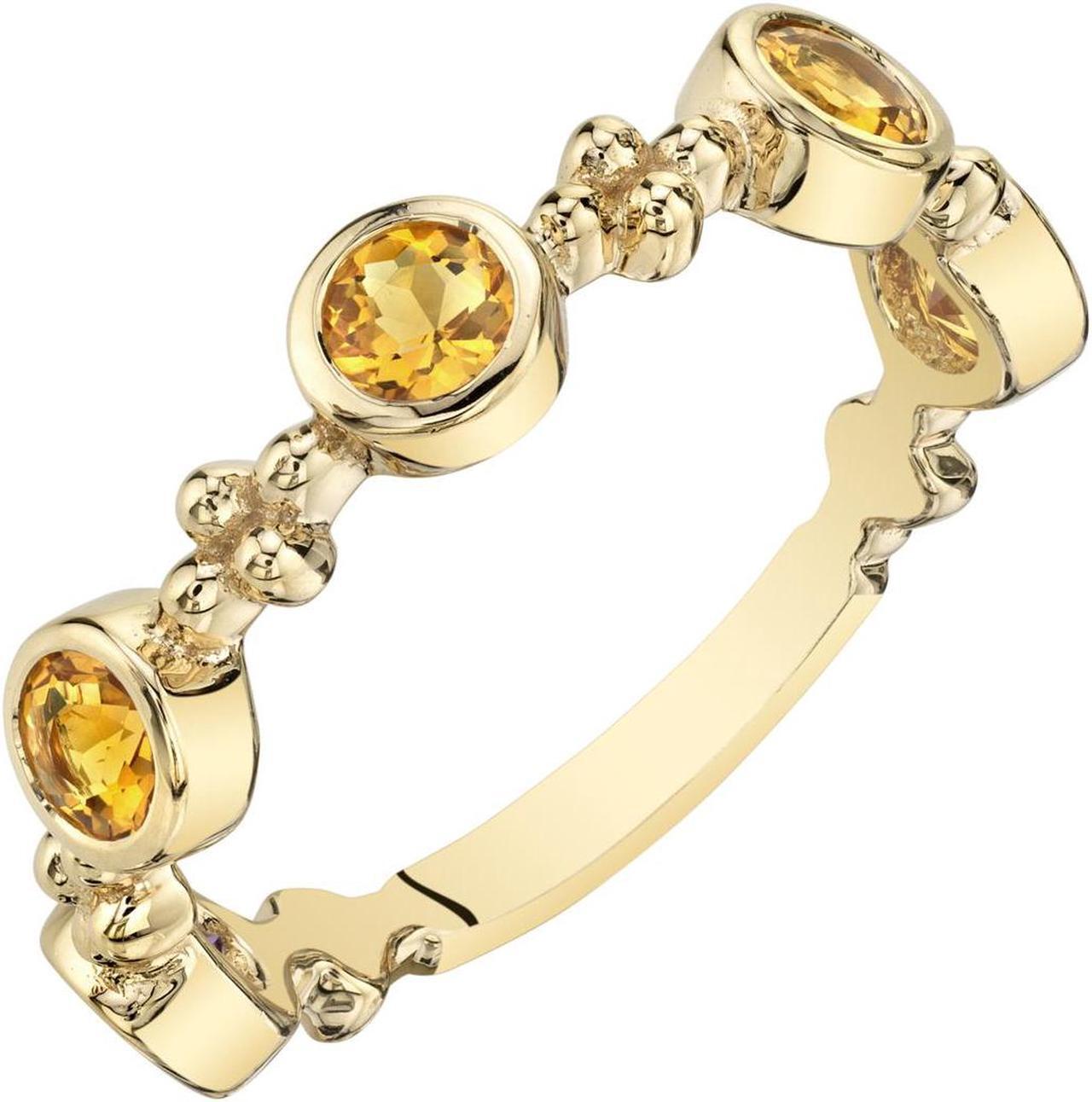 Alt view image 8 of 8 - Citrine Stackable Ring in Yellow Sterling Silver, 0.55 Carats
