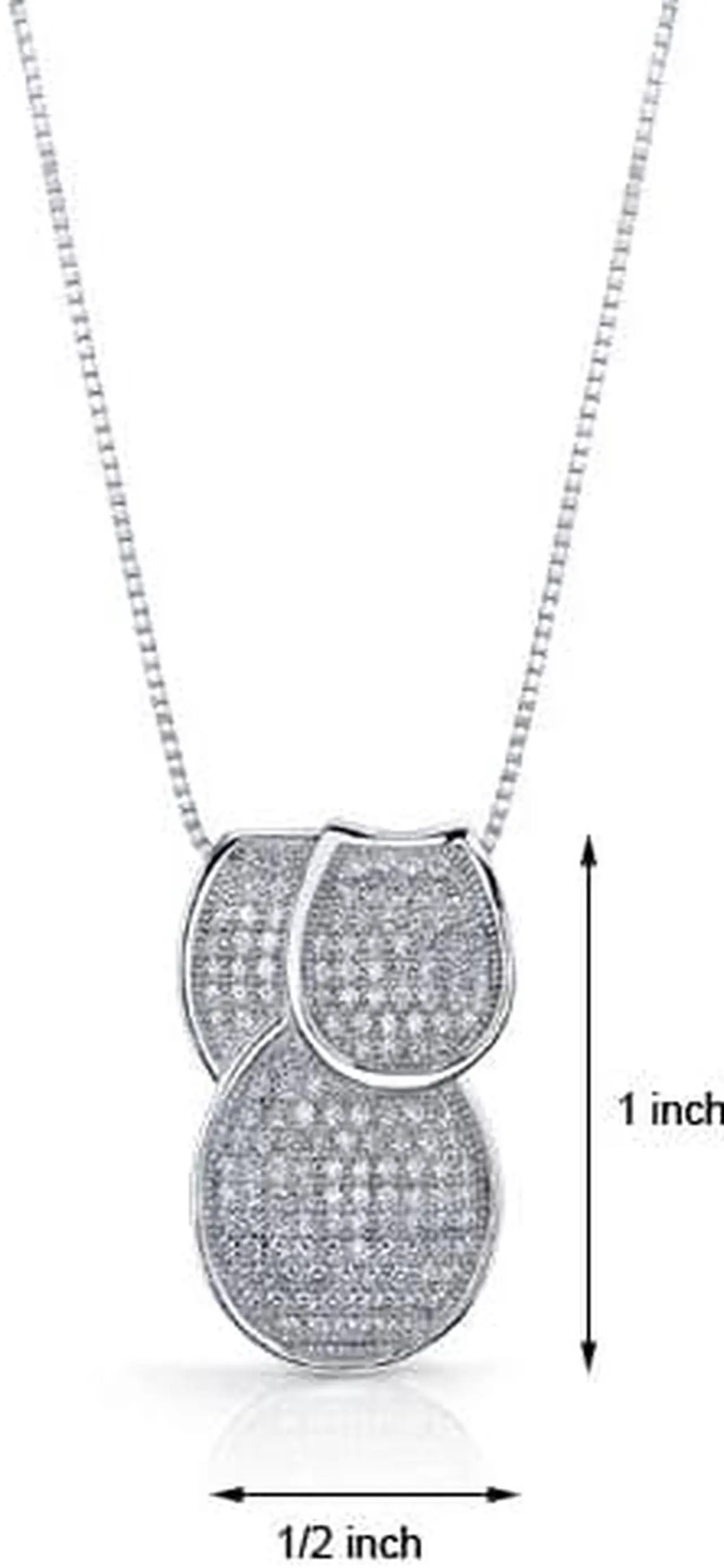 Alt view image 6 of 6 - Flamboyant Overlapping Loops of Dazzle Sterling Silver Micro Pave CZ Diamond Tri-Sectional Pendant