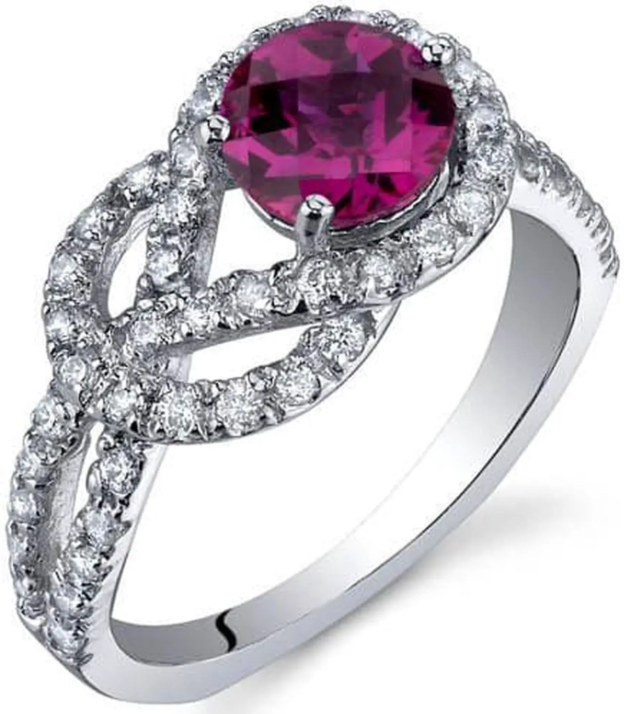 Alt view image 2 of 2 - Gracefully Exquisite 1.00 Carats Ruby Ring in Sterling Silver Size 7