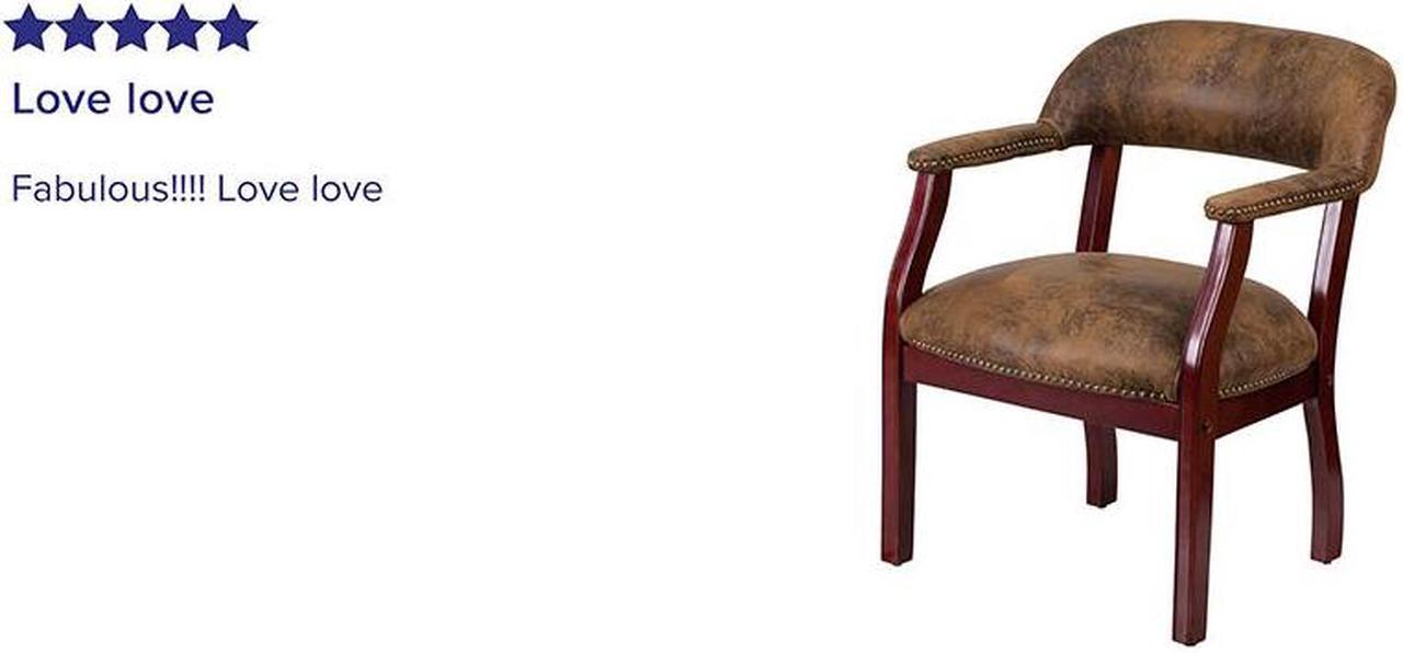 Alt view image 14 of 20 - Flash Furniture B-Z105-BRN-GG Bomber Jacket Brown Luxurious Conference Chair