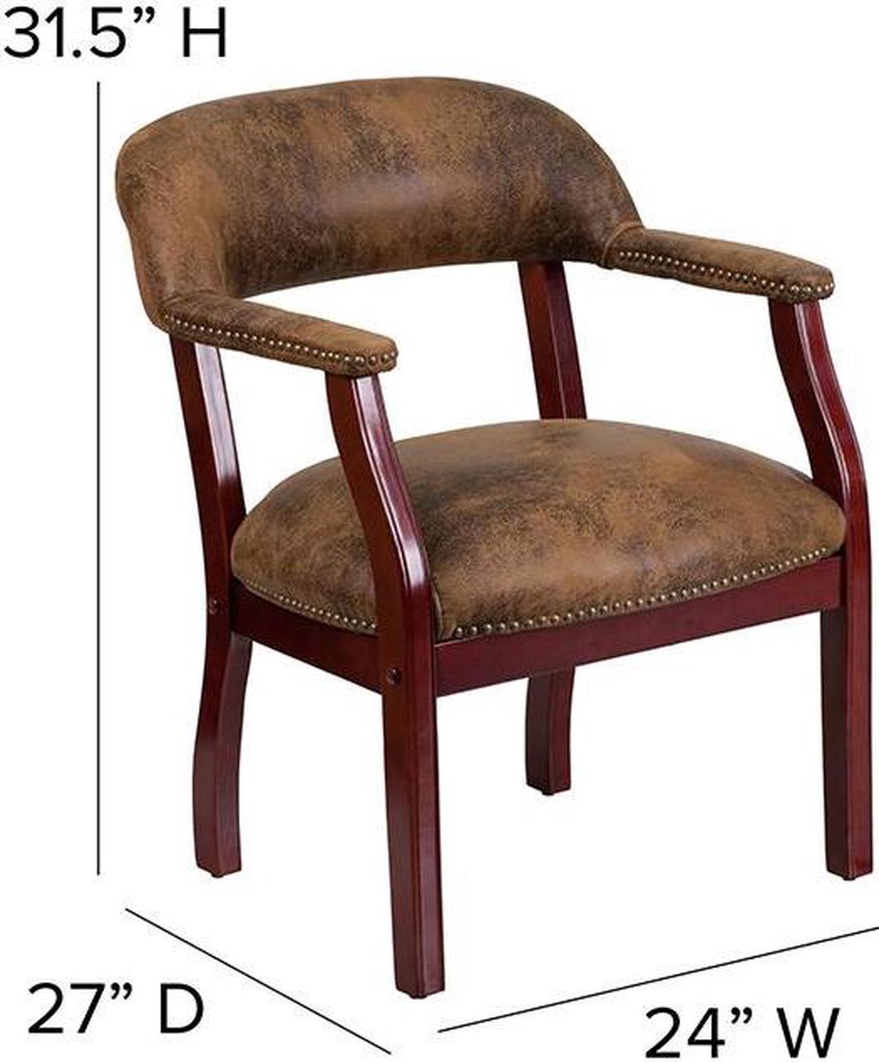 Alt view image 16 of 20 - Flash Furniture B-Z105-BRN-GG Bomber Jacket Brown Luxurious Conference Chair