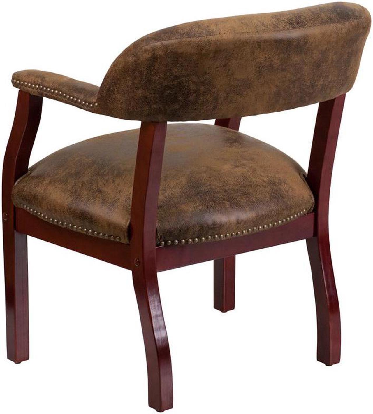 Alt view image 17 of 20 - Flash Furniture B-Z105-BRN-GG Bomber Jacket Brown Luxurious Conference Chair