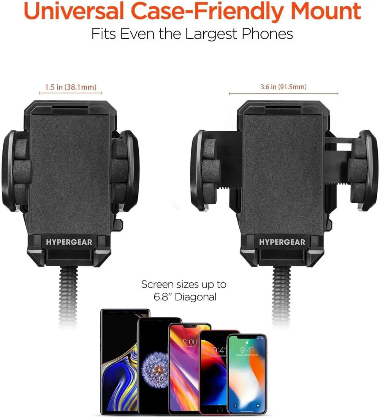 Alt view image 3 of 5 - HyperGear Universal Windshield Phone Mount Black (14369-HYP)