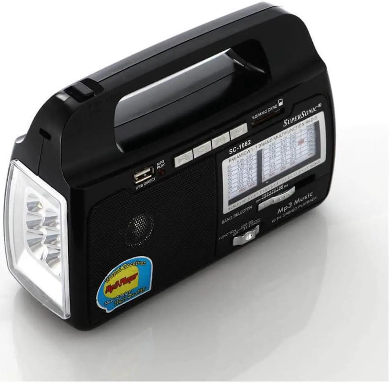 Alt view image 8 of 12 - Supersonic SC-1082 9-Band AM/FM/SW 1-7 Portable Radio